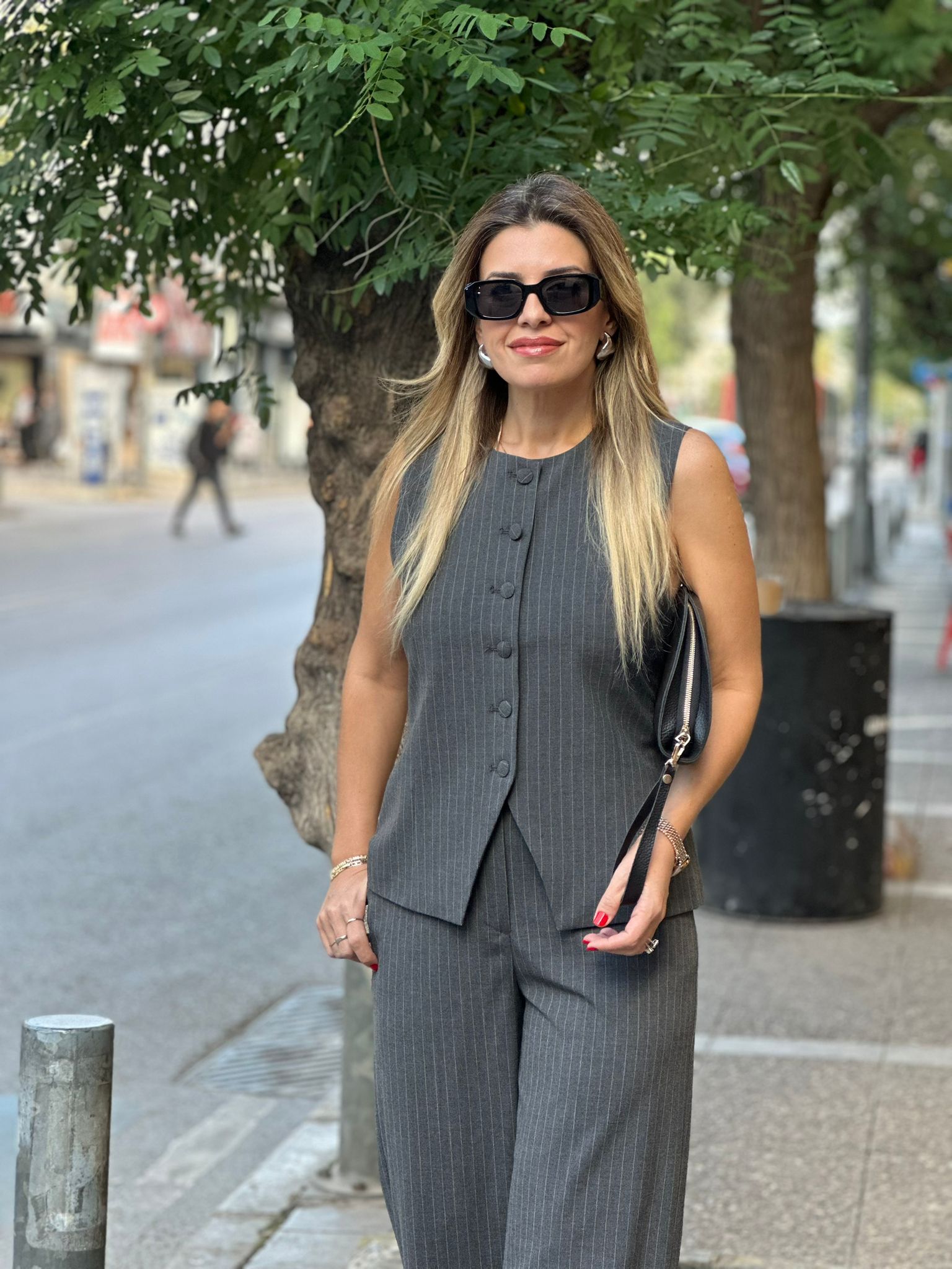 Çizgili Yelek Pantolon Takım