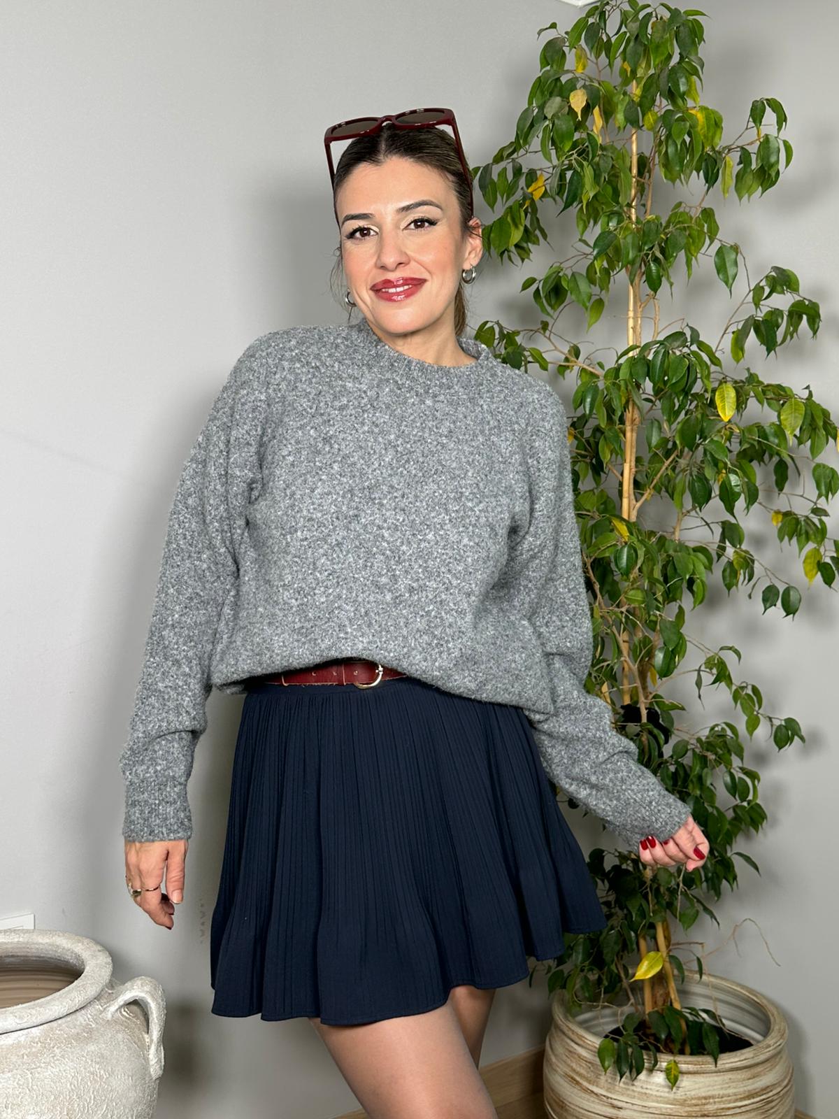 Bisiklet Yaka Yumuşak Dokulu Triko Kazak