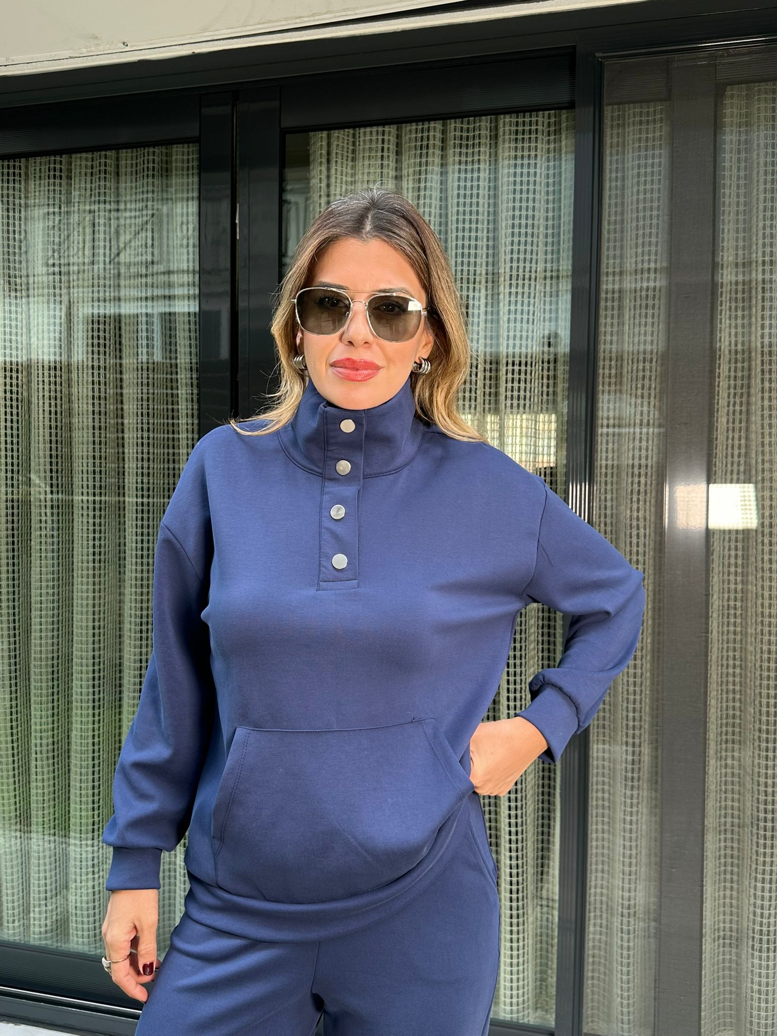 Önü Çıtçıt Detaylı Polo Yaka Eşofman Takımı