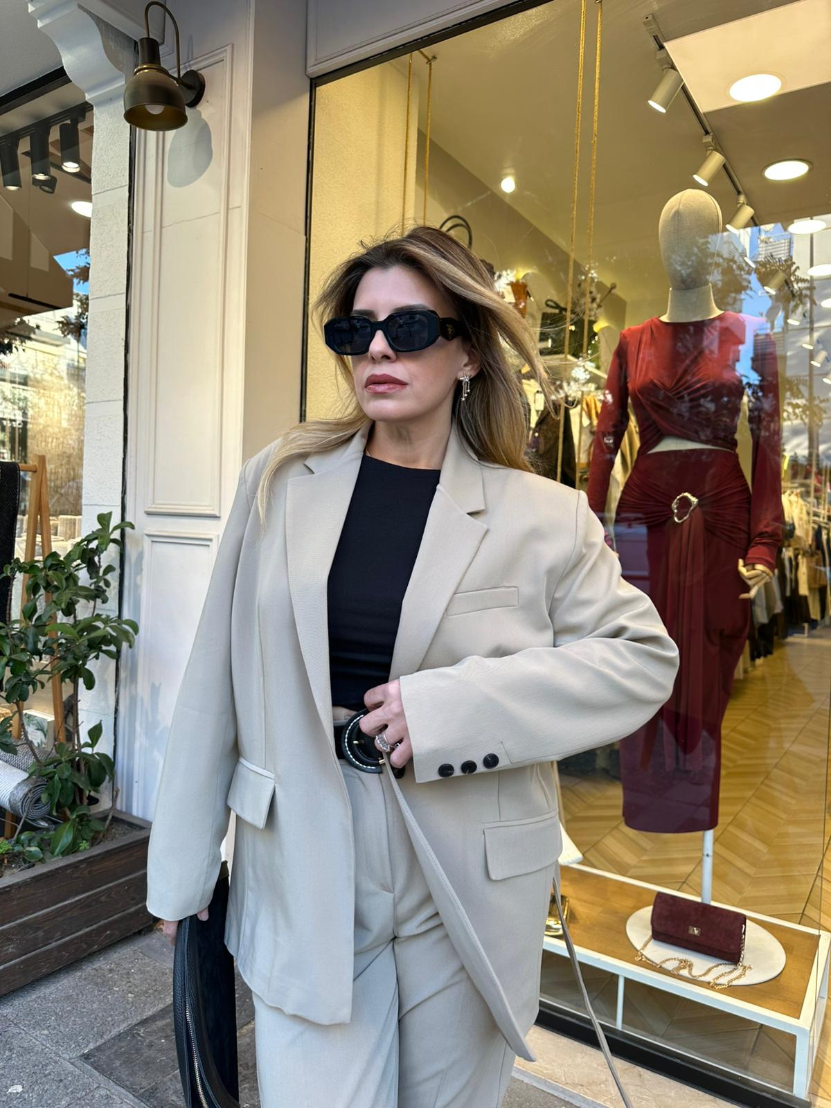Kuşak Bağlamalı Blazer Ceket