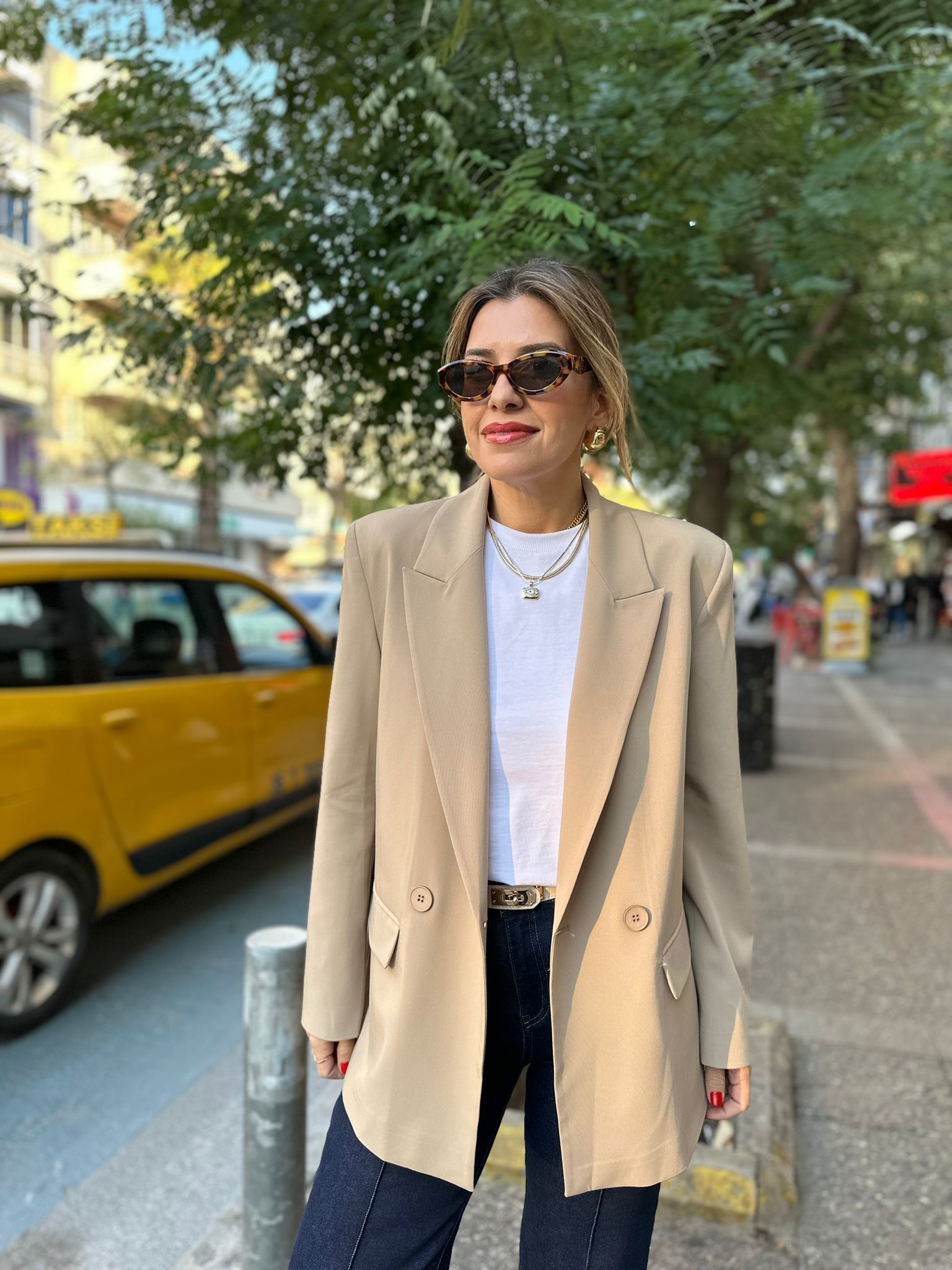 Ön Düğmeli Vatkalı Blazer Ceket
