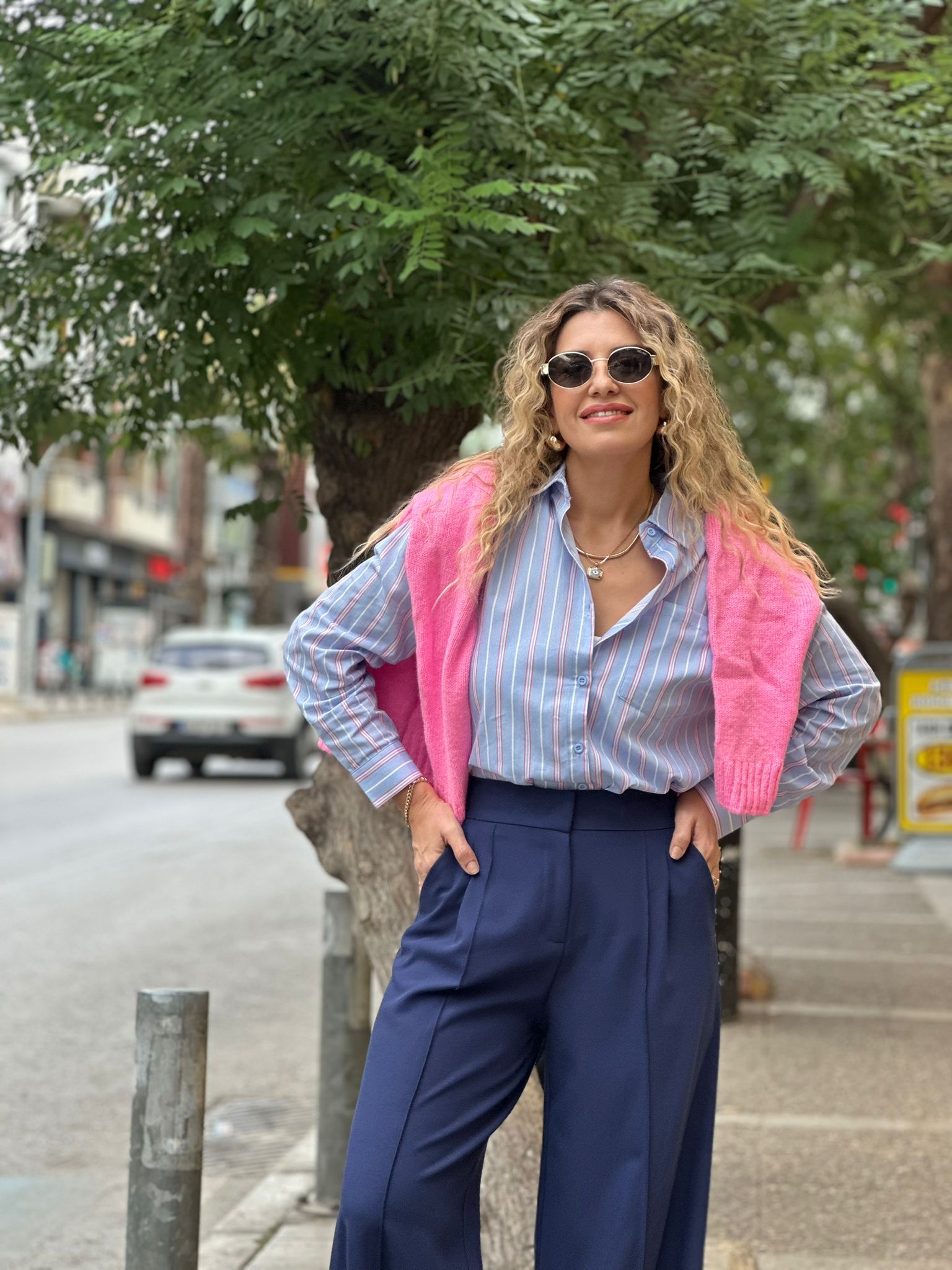 Dikişli Geniş paça Pantolon