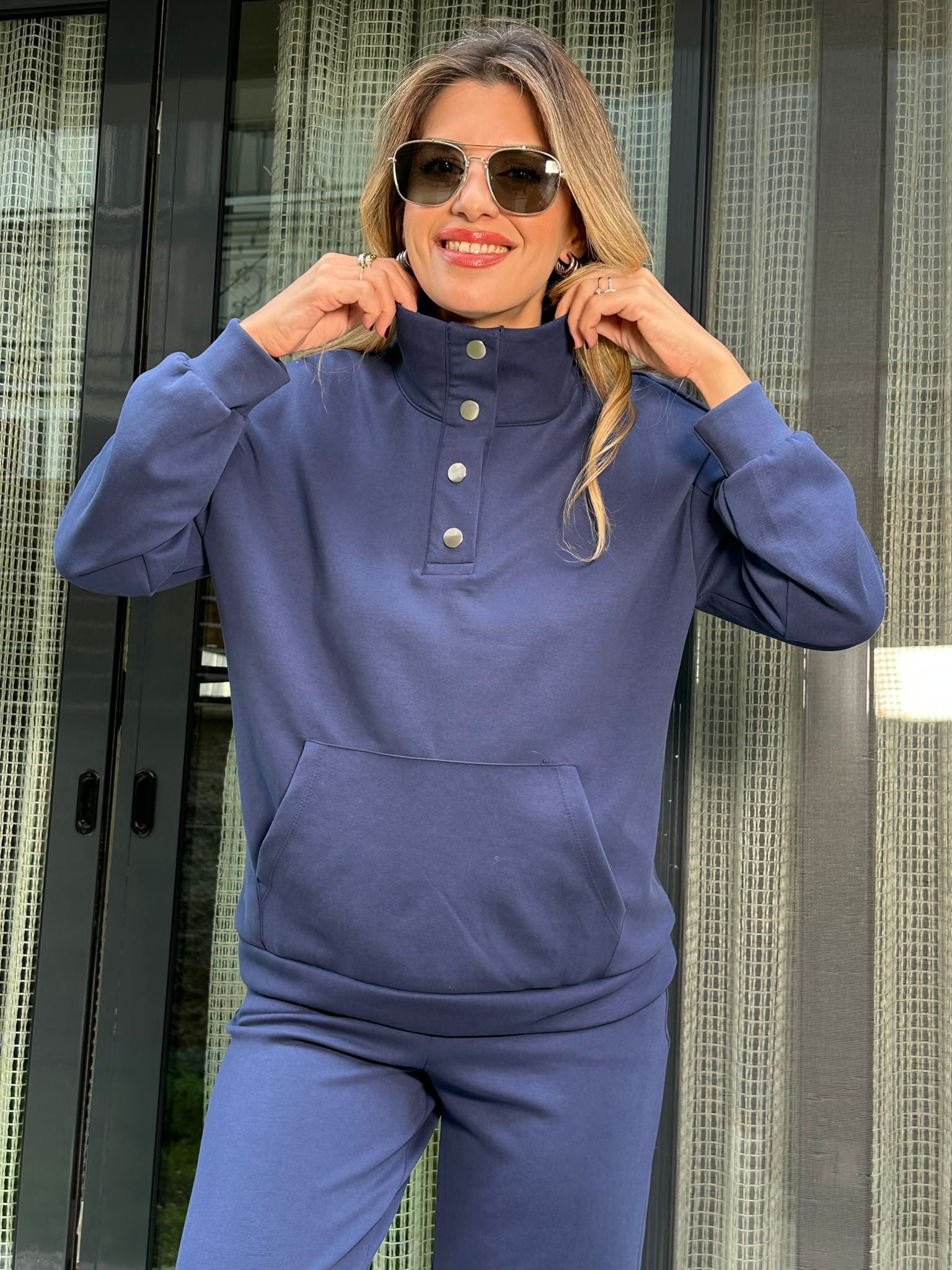 Önü Çıtçıt Detaylı Polo Yaka Eşofman Takımı