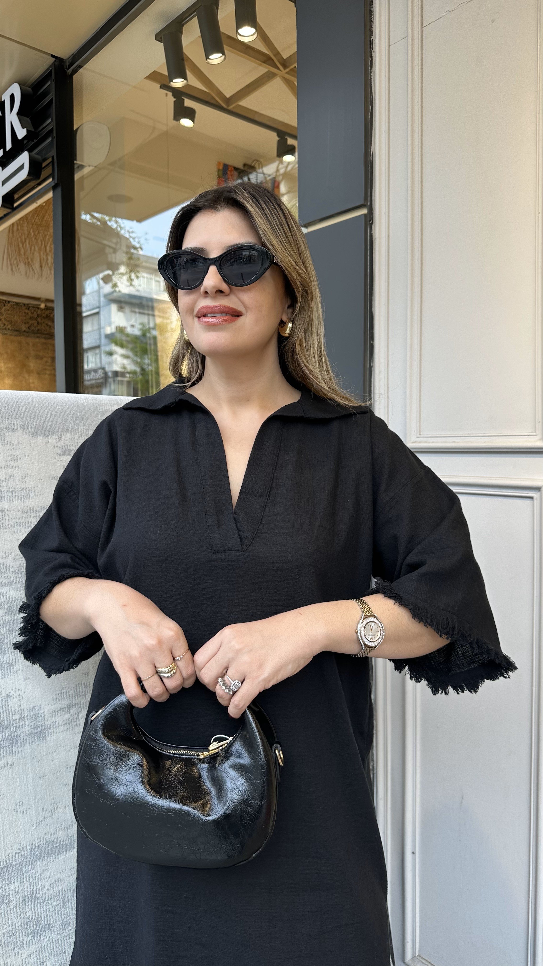 BLANCA Kısa Kol Püskül Detaylı Elbise