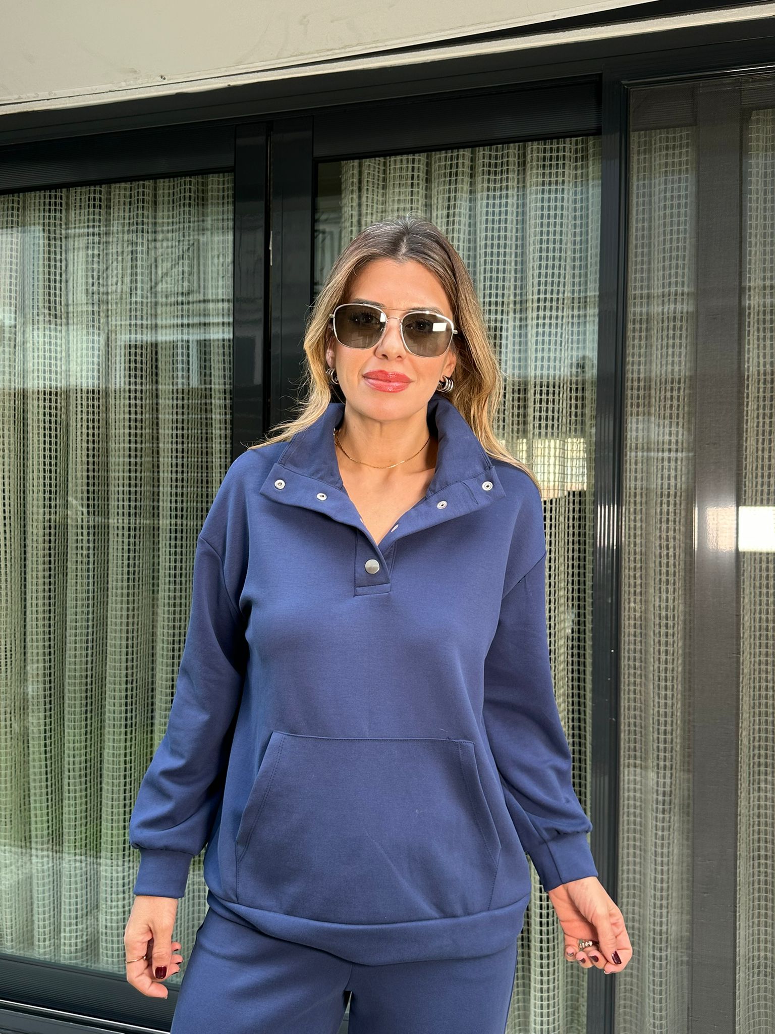 Önü Çıtçıt Detaylı Polo Yaka Eşofman Takımı