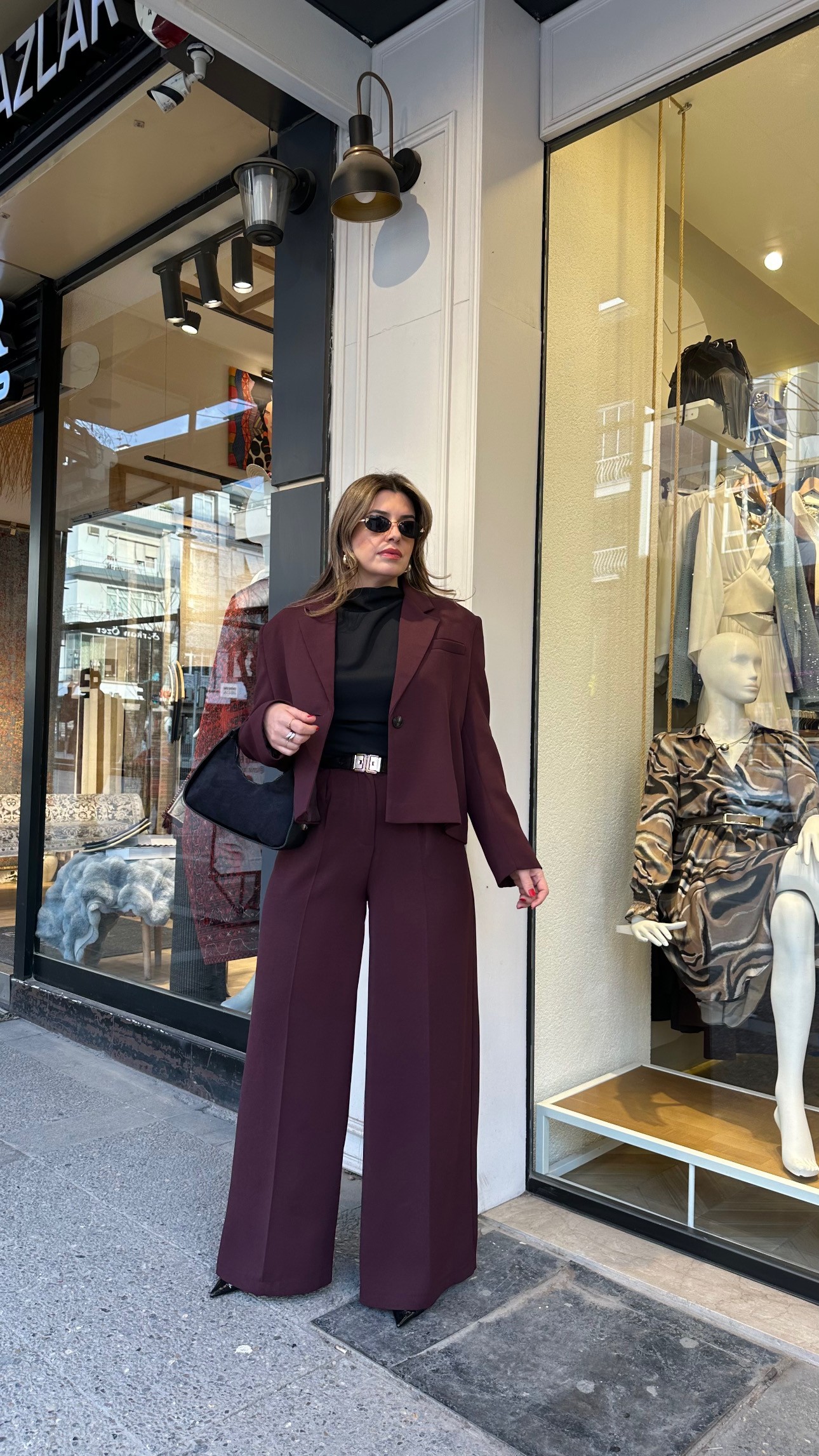 Kısa Blazer Ceket Pantolon Takım