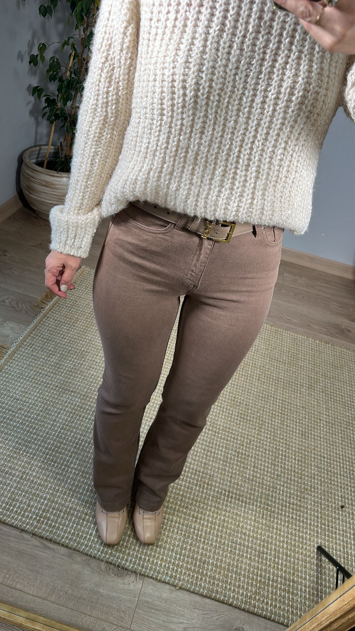 Dikişli Paça Likralı Jean