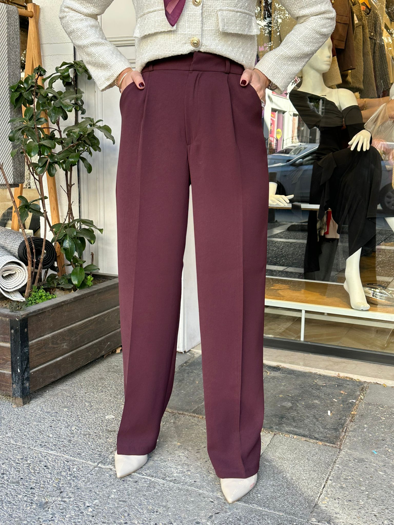 Pileli Palazzo Pantolon  - Bordo