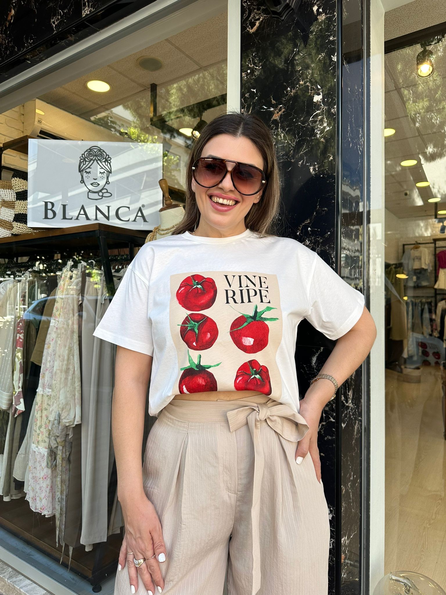 Domates Baskılı Pamuklu T-shirt