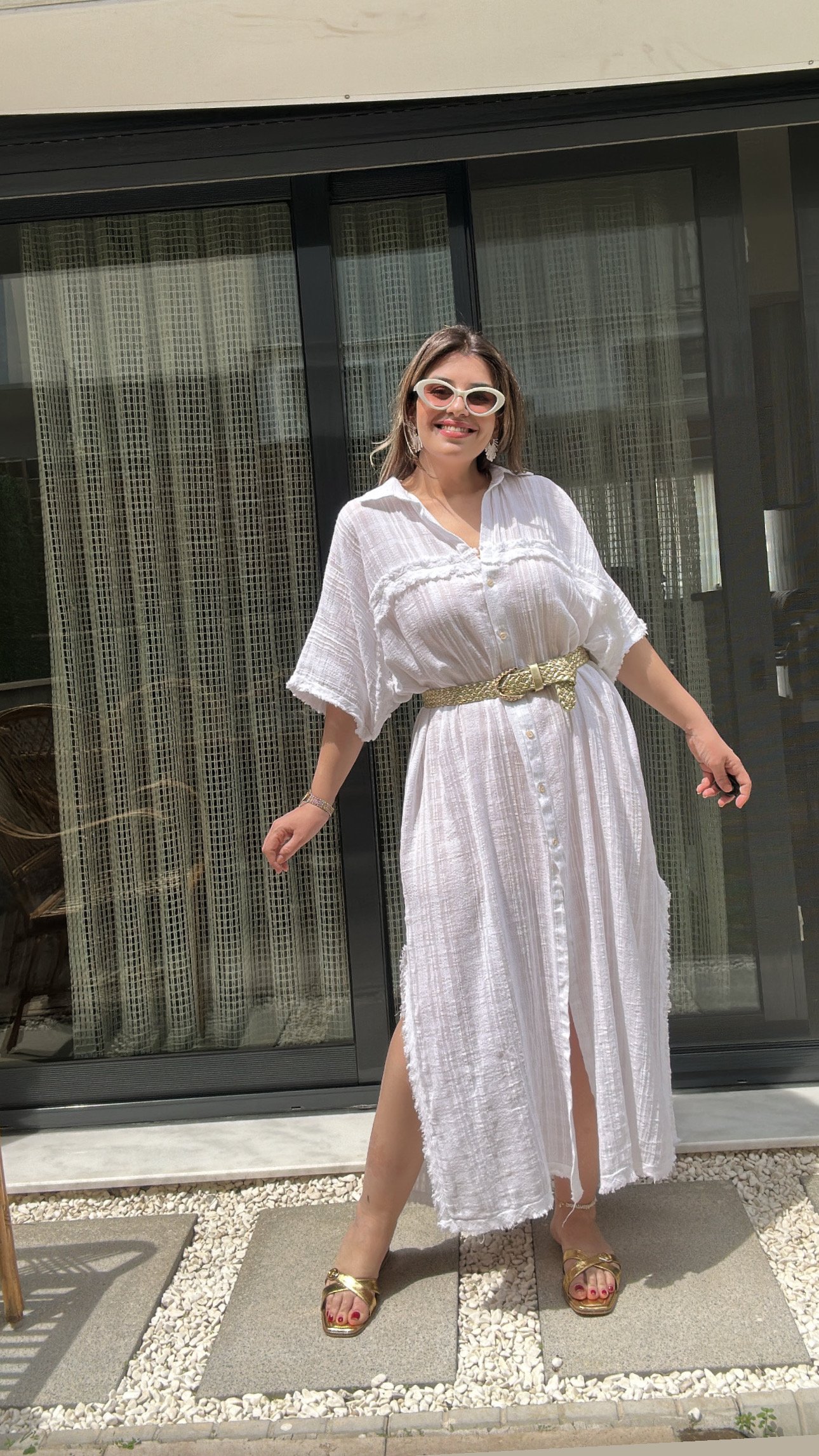 BLANCA Düğme Detaylı Kimono Elbise