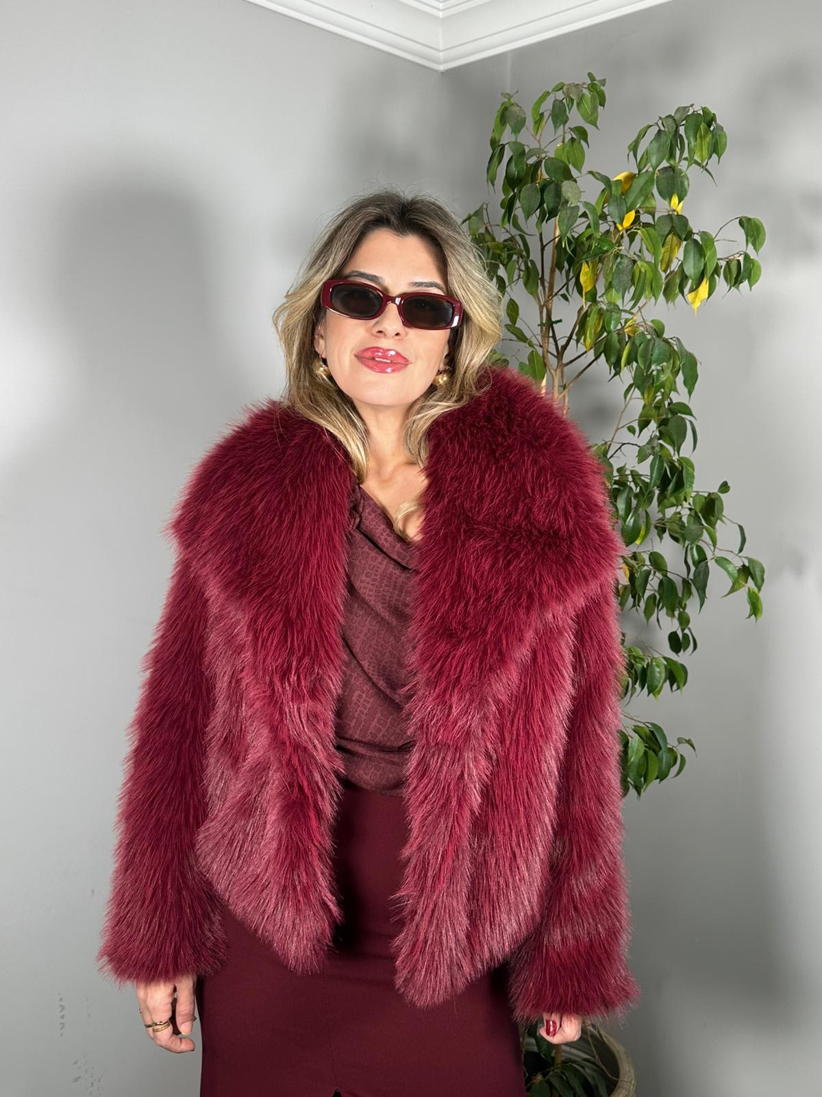 İçi Astarlı Kürk - Bordo