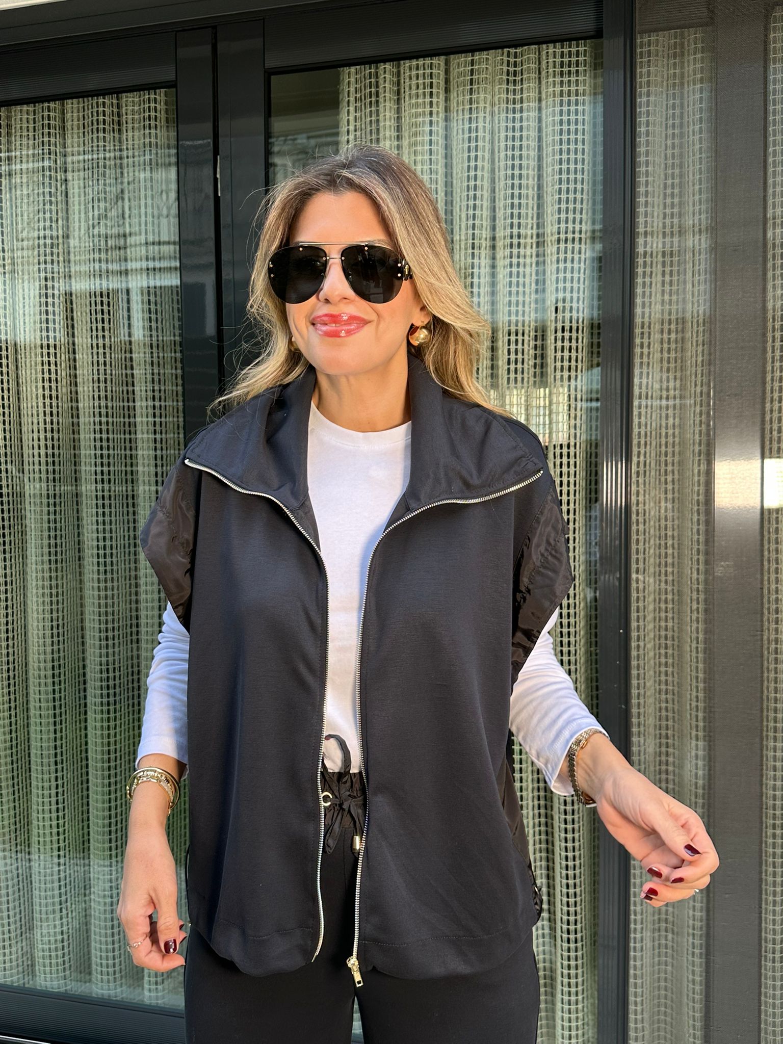 Yelekli Paraşüt Kumaş Detaylı Eşofman Takımı