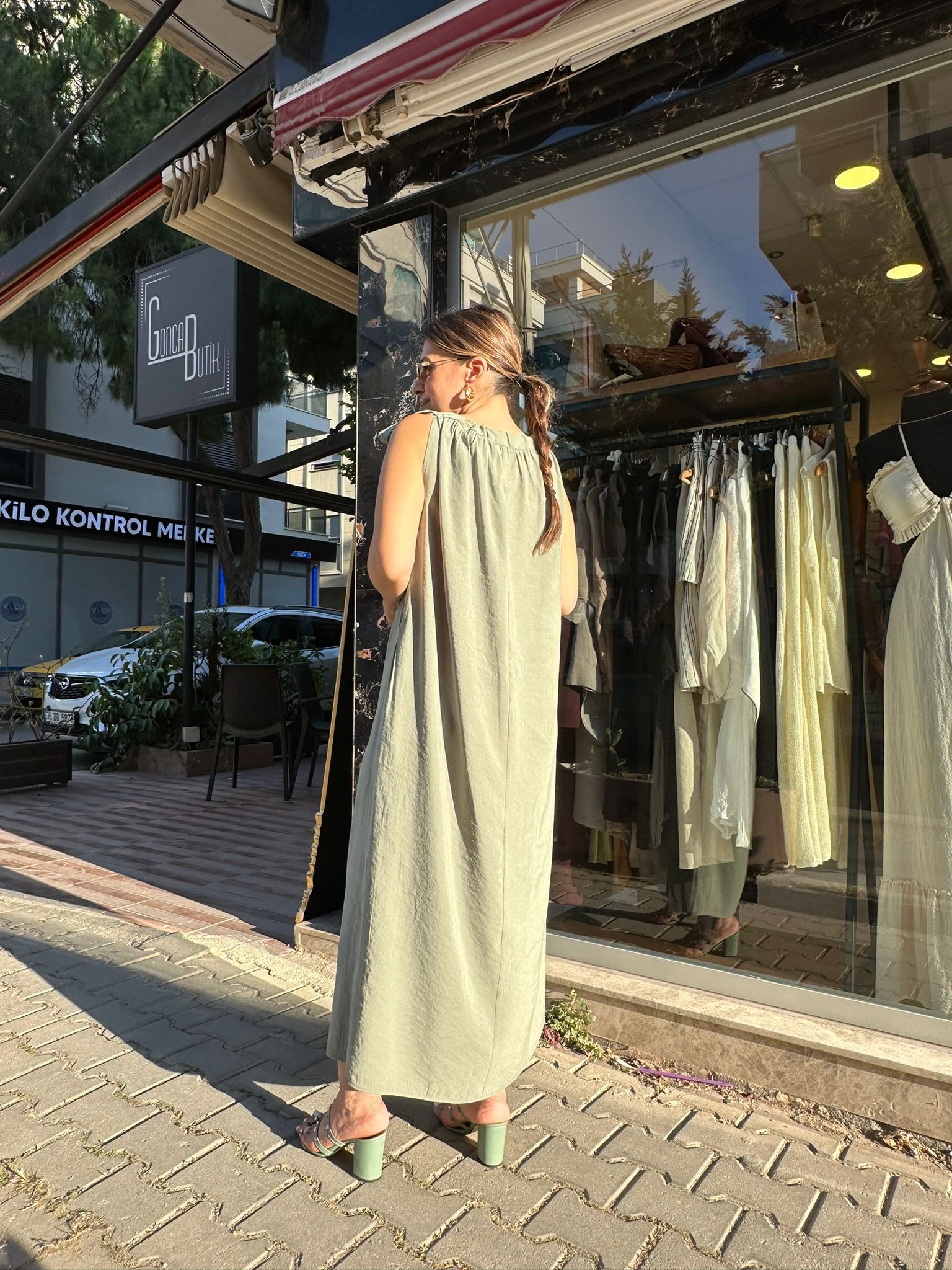 Omuzdan Bağlamalı Modal Elbise