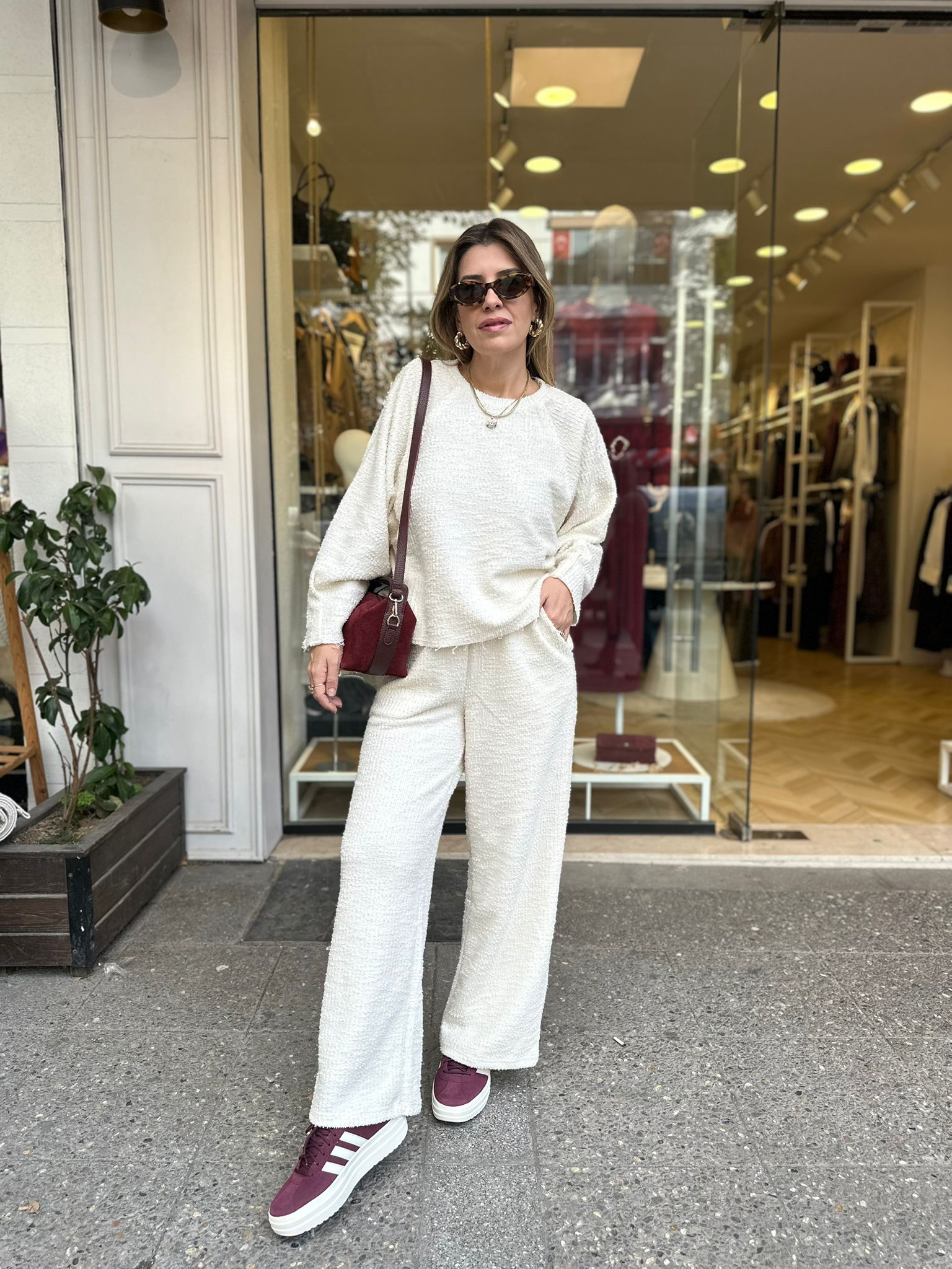 Sweat Pantolon Takım - Ekru