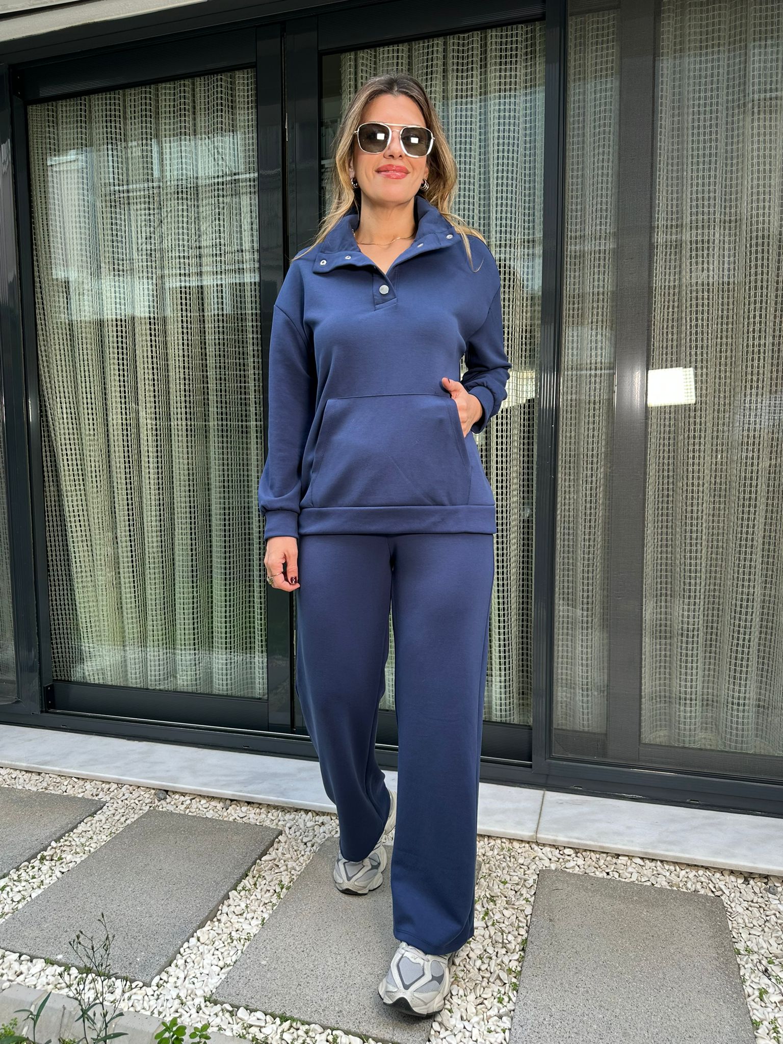 Önü Çıtçıt Detaylı Polo Yaka Eşofman Takımı