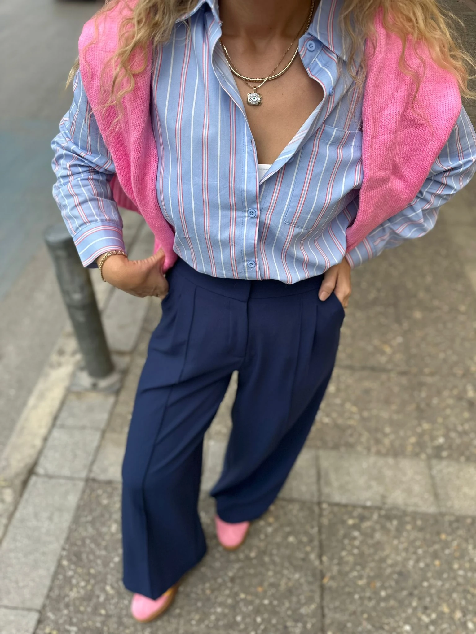 Dikişli Geniş paça Pantolon