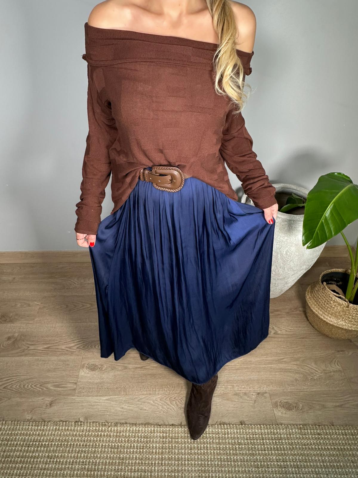 Maxi Boy Beli Lastikli Saten Etek