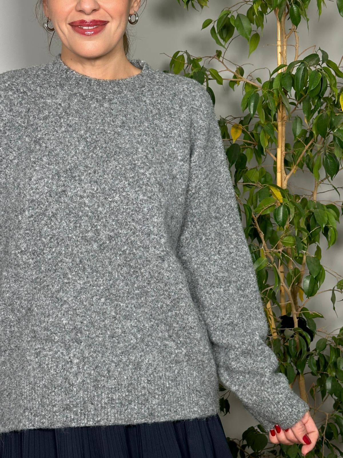 Bisiklet Yaka Yumuşak Dokulu Triko Kazak