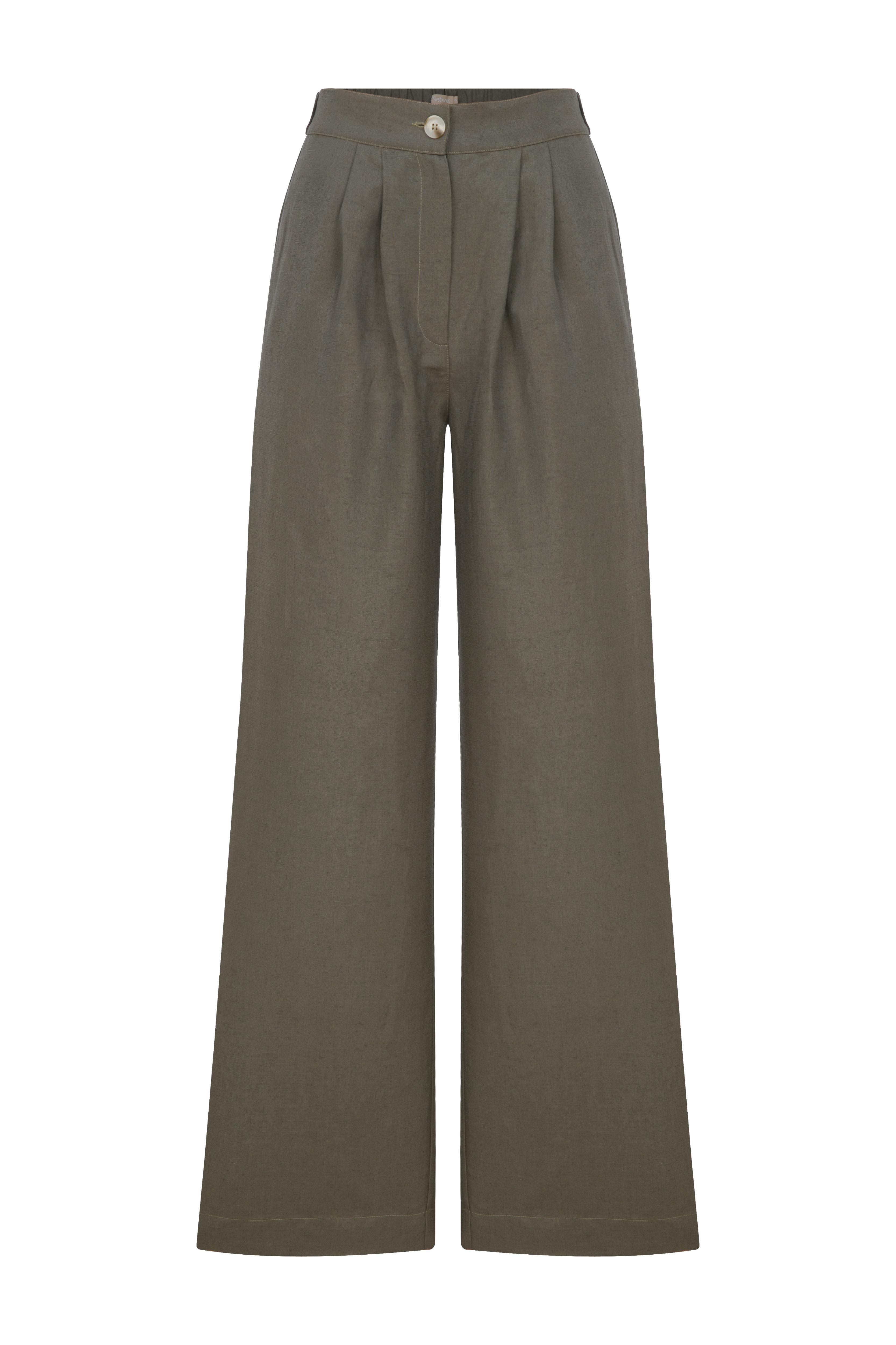 HAKİ KETEN PANTOLON