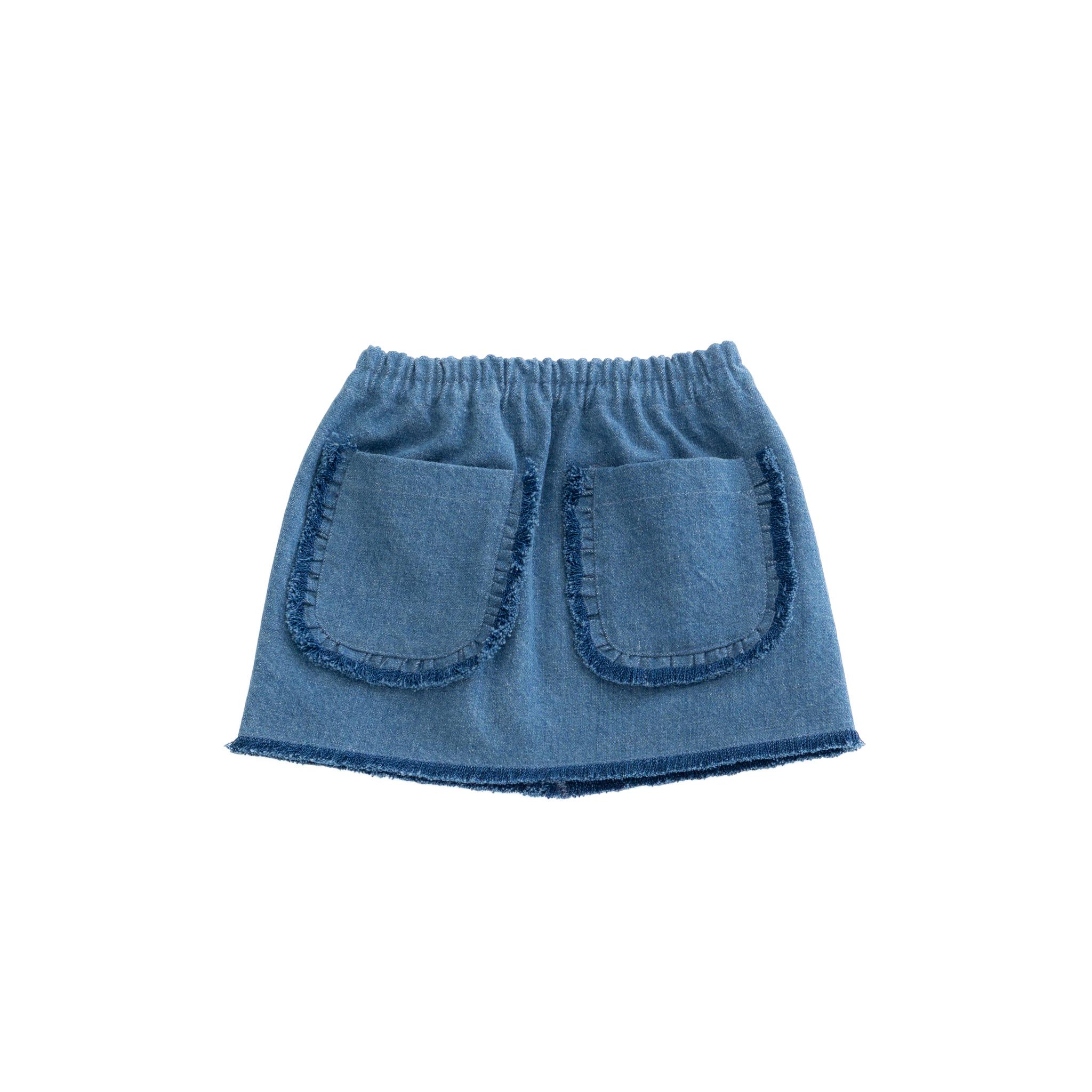 FIRFIR DETAYLI DENIM ETEK