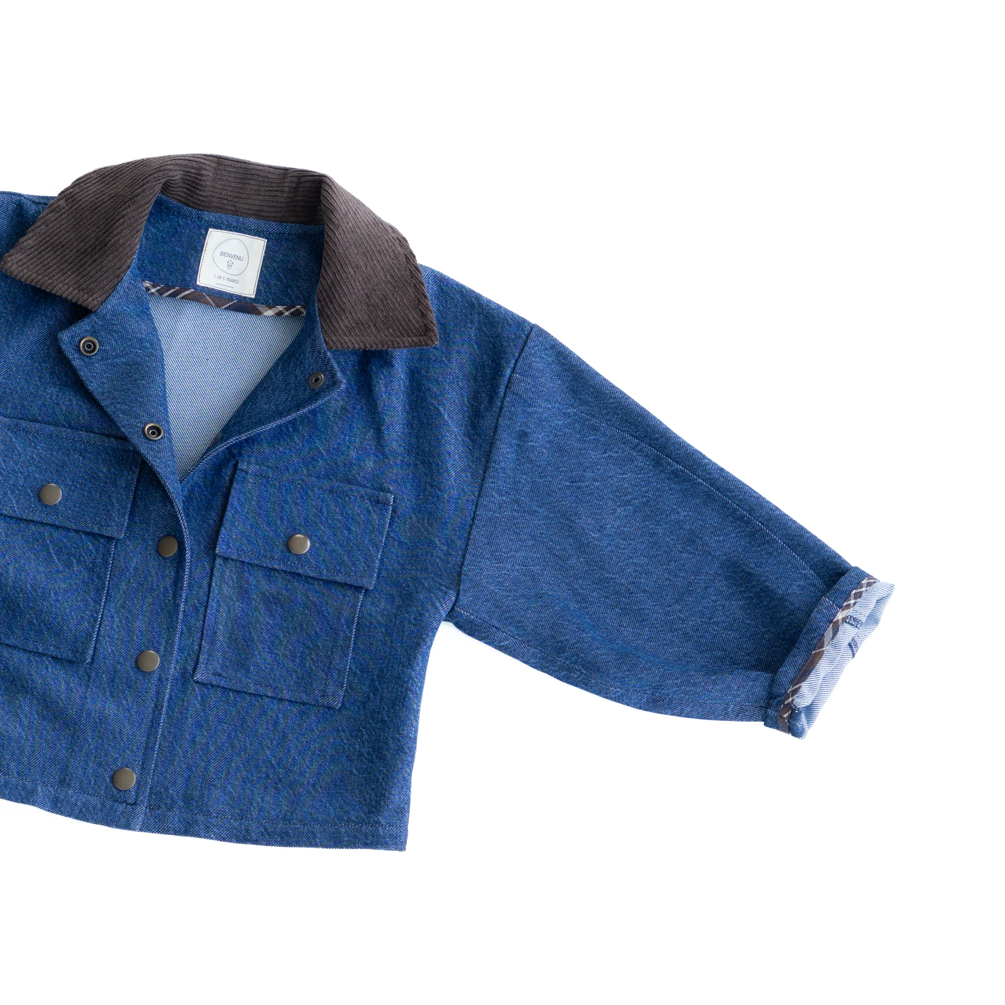 KADİFE YAKALI DENİM CEKET