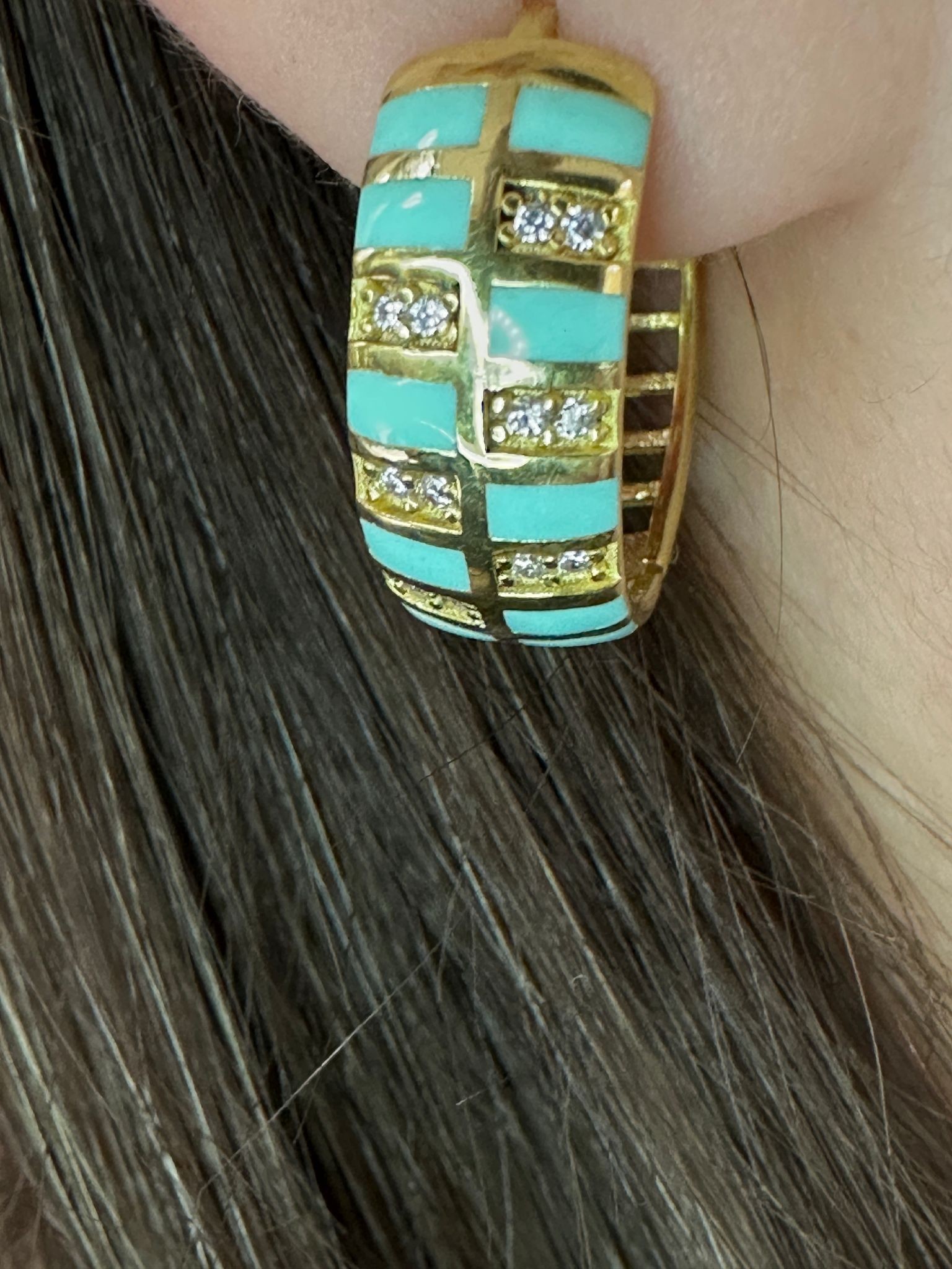 Renkli Gold Küpe