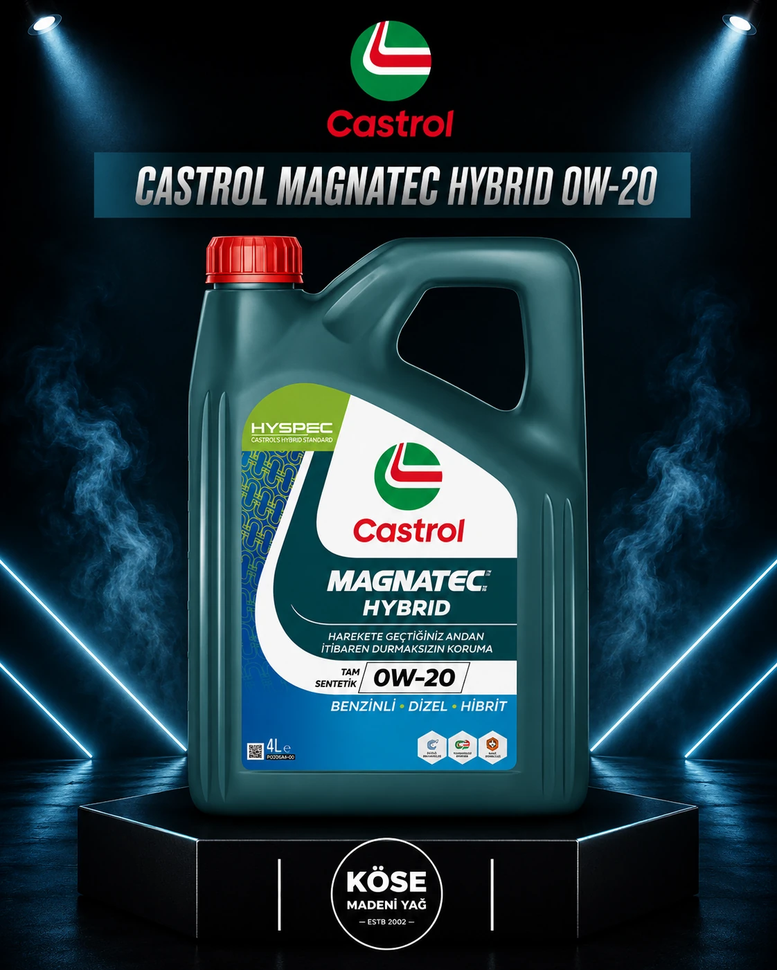 Castrol MAGNATEC Hybrid 0W-20 4 Litre Tam Sentetik Motor Yağı