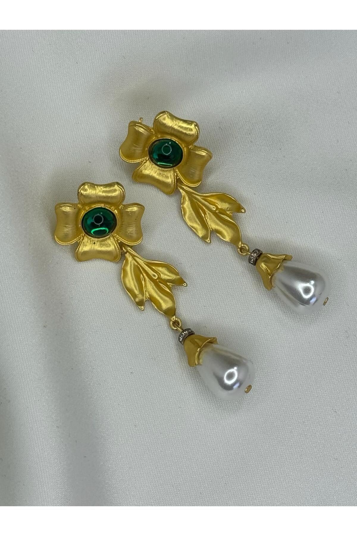 İnci sallantılı vintage küpe
