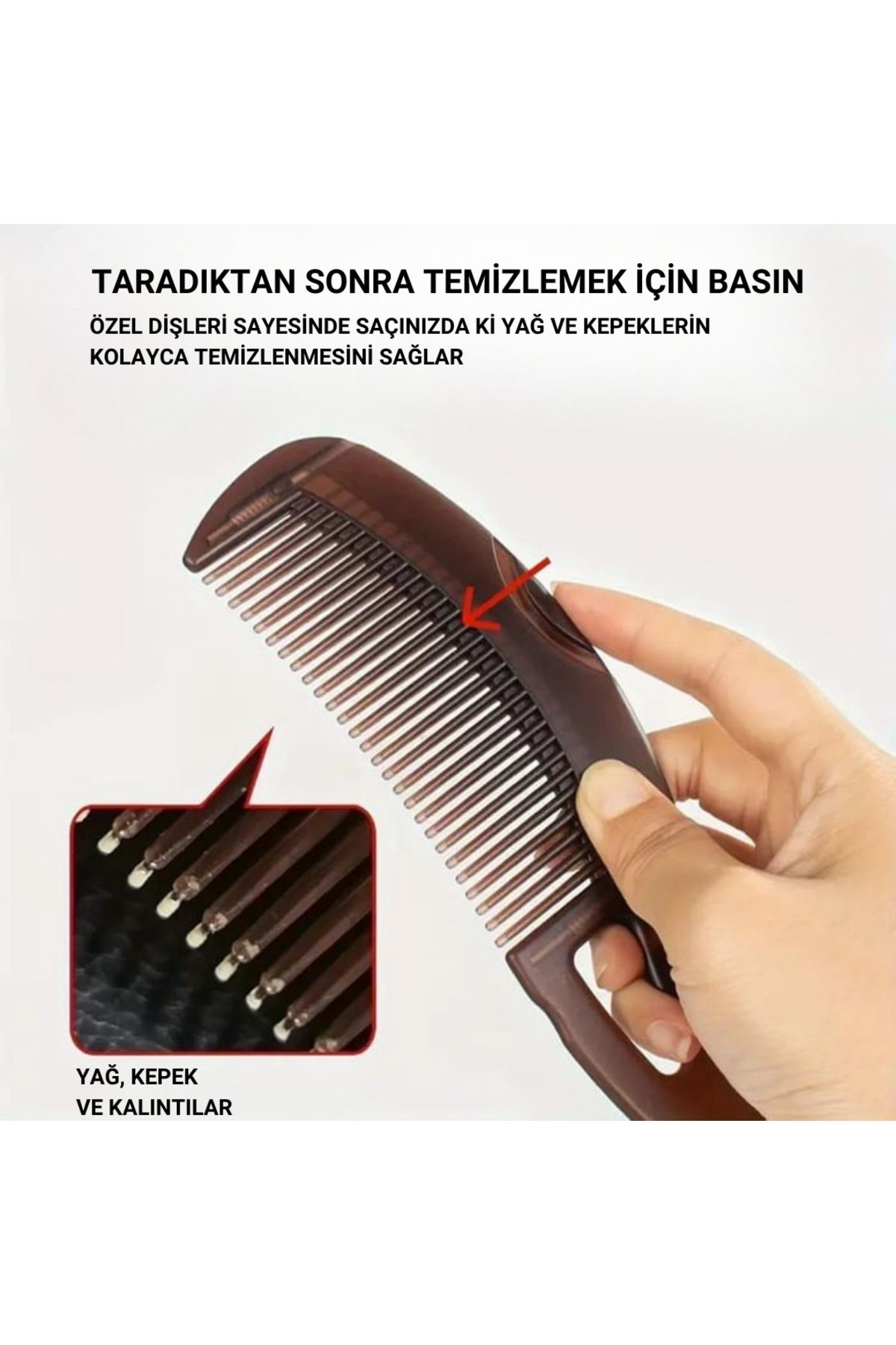 Kepek Kaldirma & Anti-statik Masaj Firçasi | Kendi Kendini Temizleme Özelligi