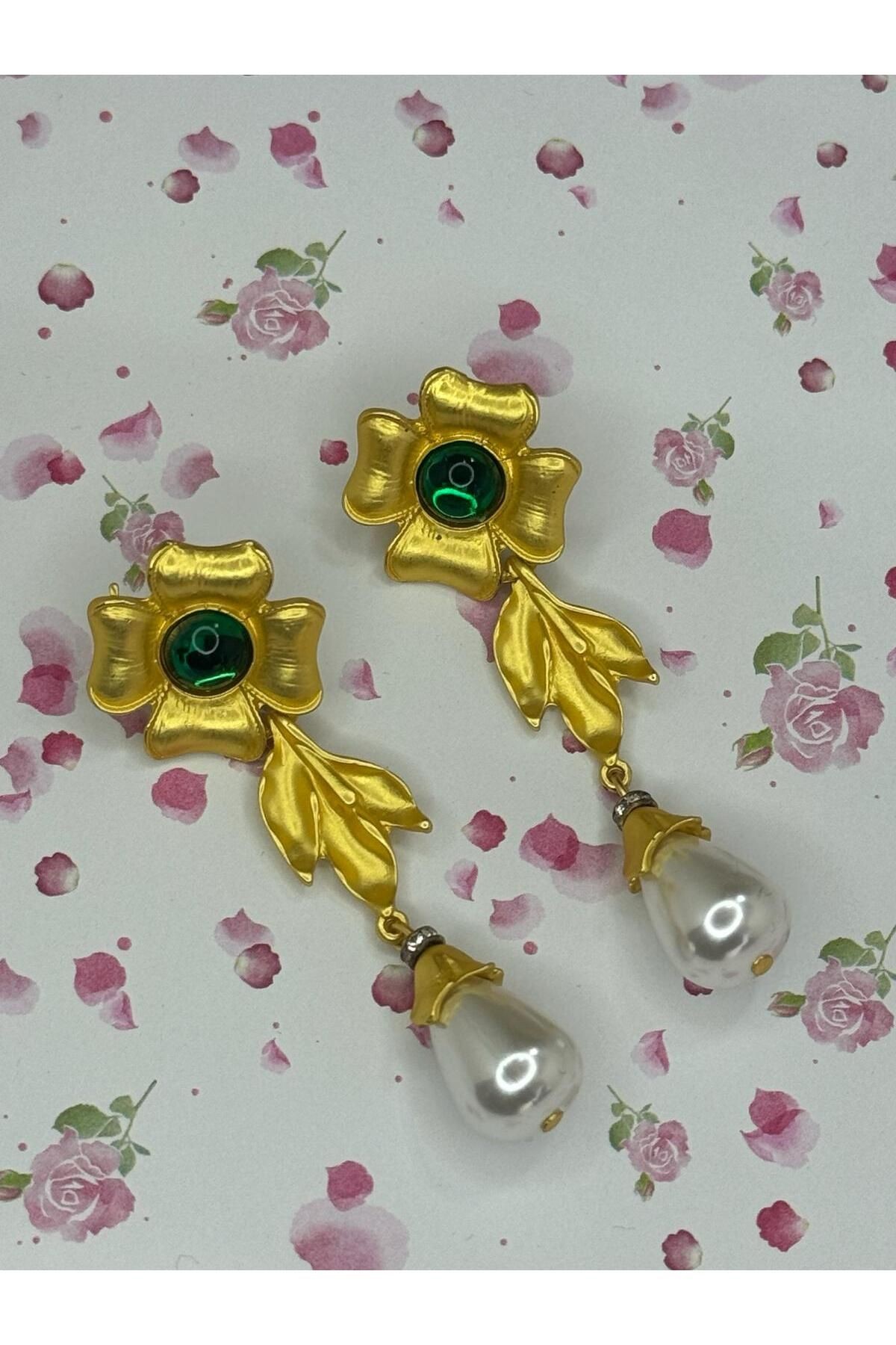 İnci sallantılı vintage küpe