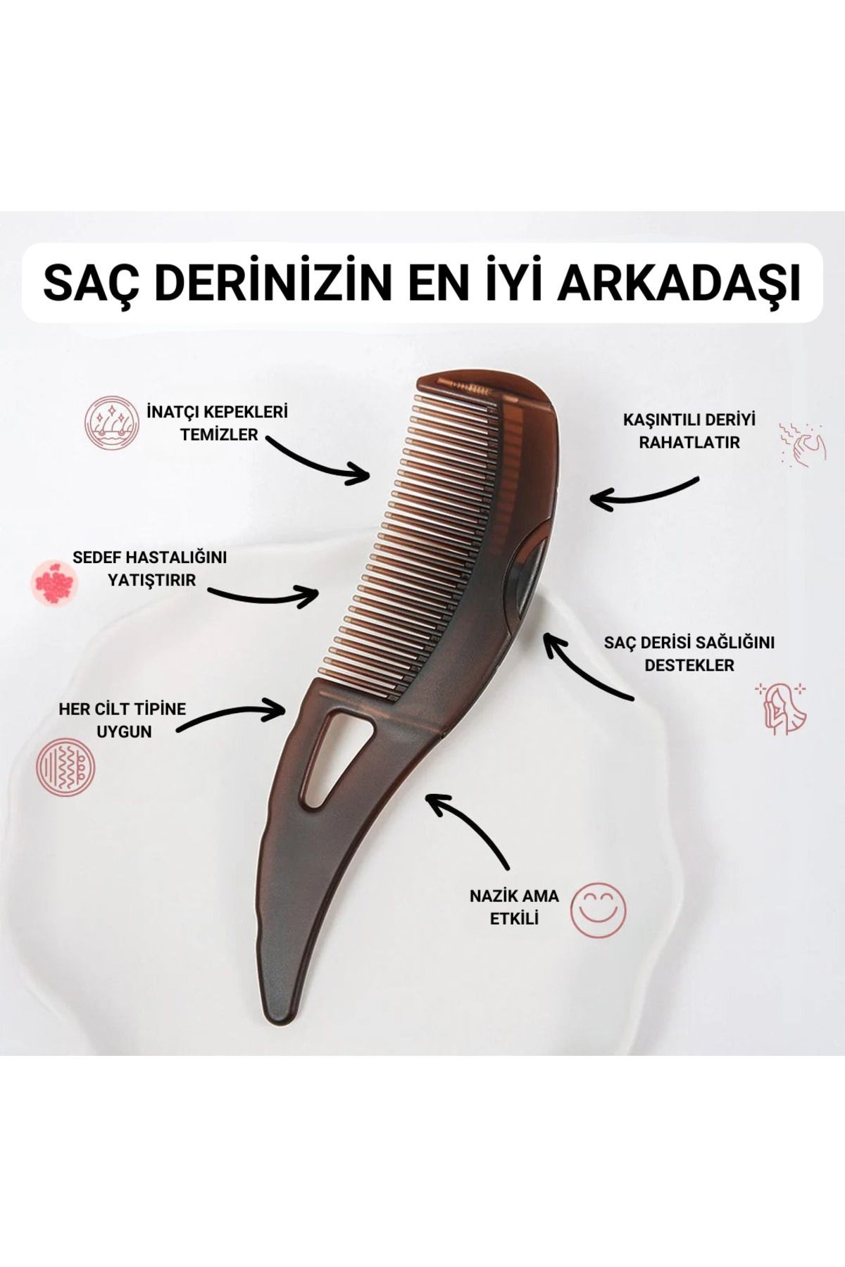 Kepek Kaldirma & Anti-statik Masaj Firçasi | Kendi Kendini Temizleme Özelligi