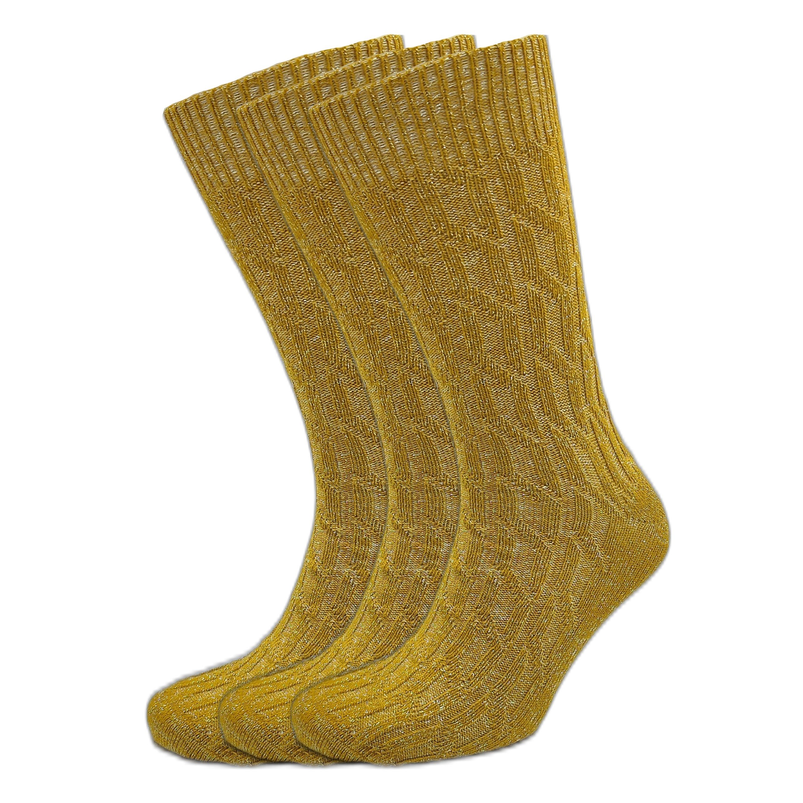 353 Wool Mustard: 3 pairs