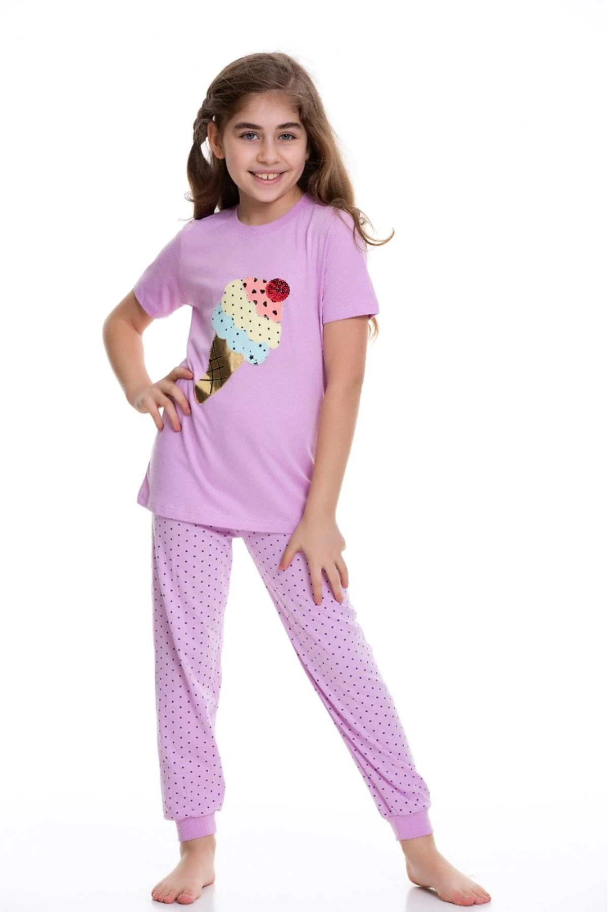 DONDURMA DESEN KISA KOL PİJAMA TAKIMI