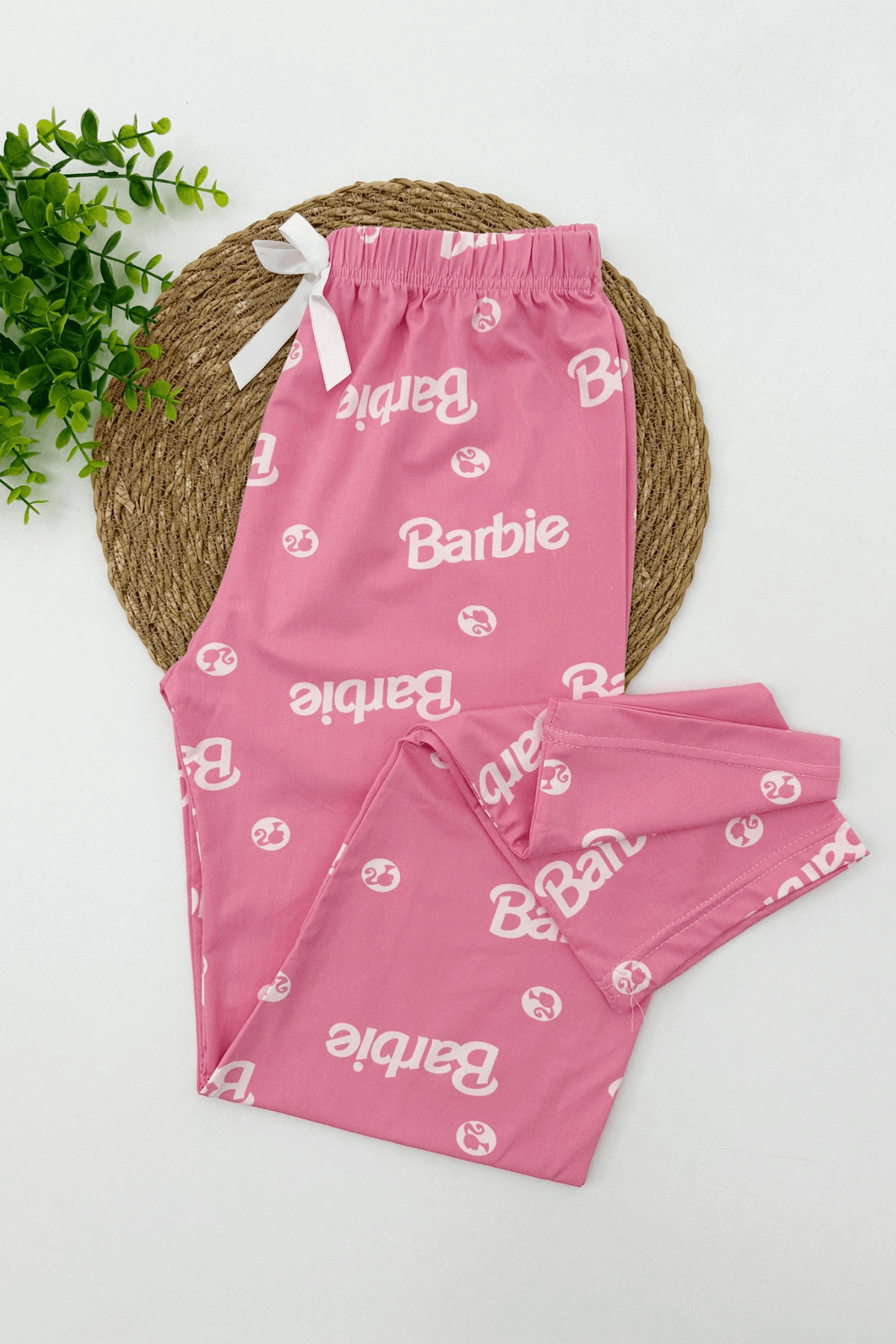 PEMBE RENK BARBİE YAZILI KADIN PİJAMA ALTI
