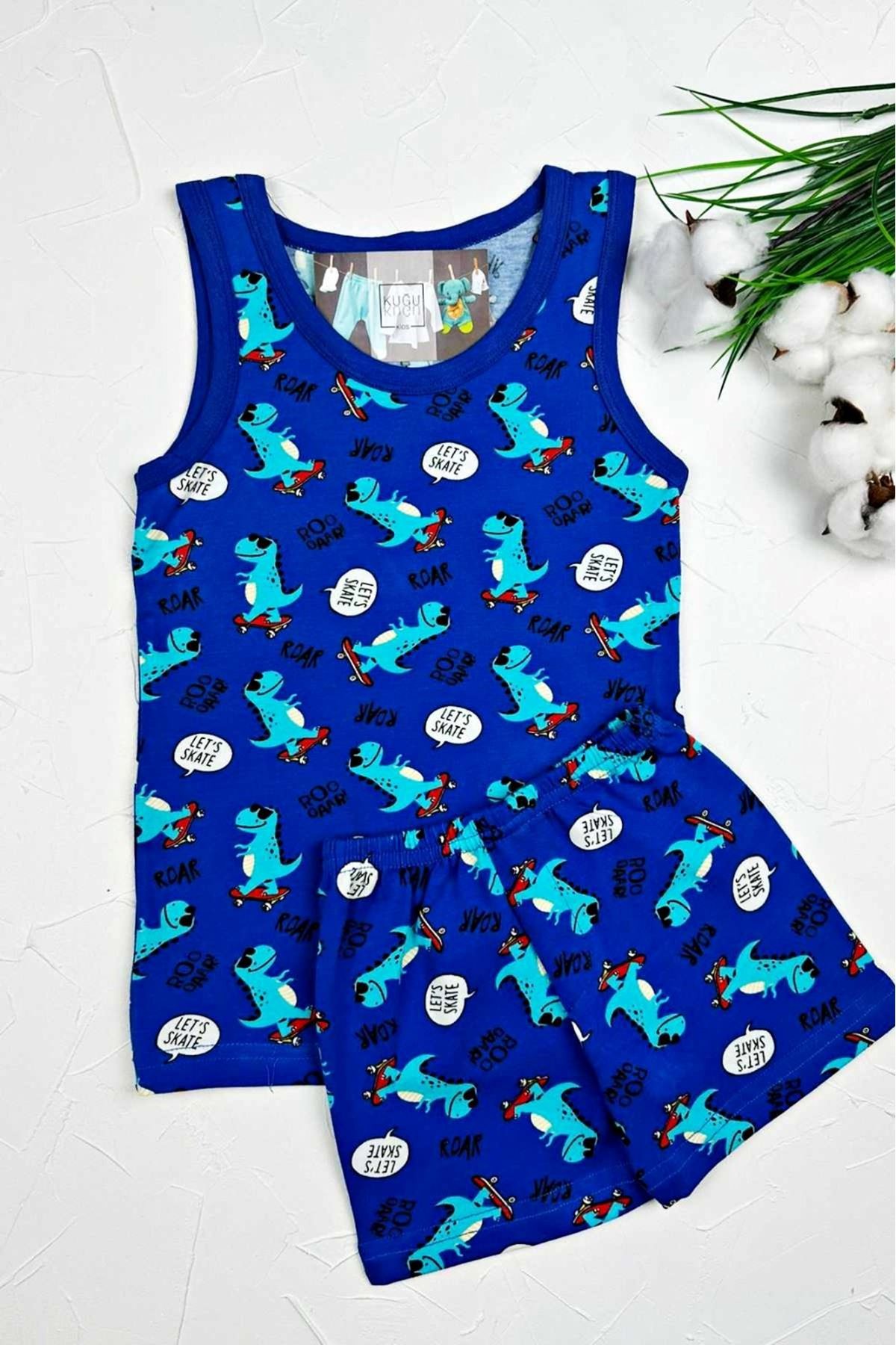 DİNAZOR DESEN ATLET BOXER TAKIM