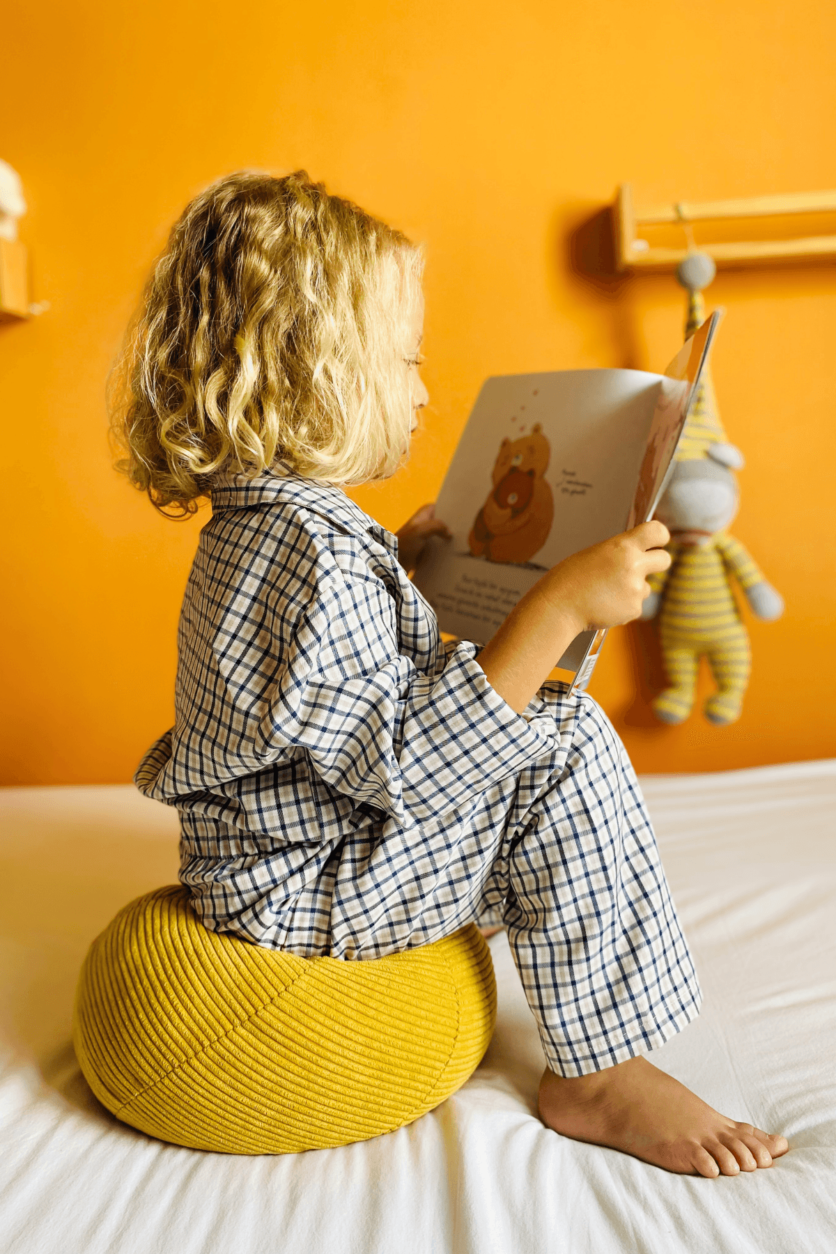 ÖNDEN DÜĞMELİ GRİ LACİVERT KARELİ UNISEX PİJAMA TAKIMI
