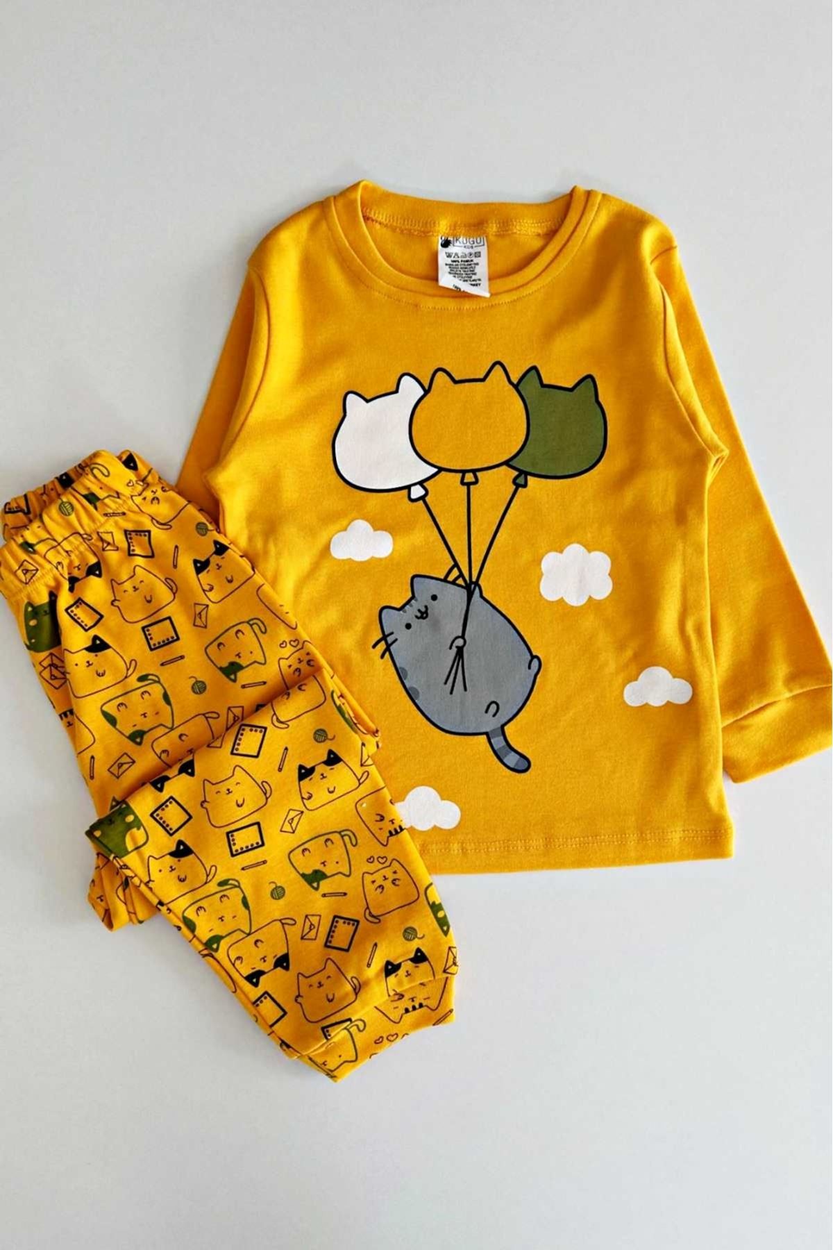 KEDİ DESEN PİJAMA TAKIMI