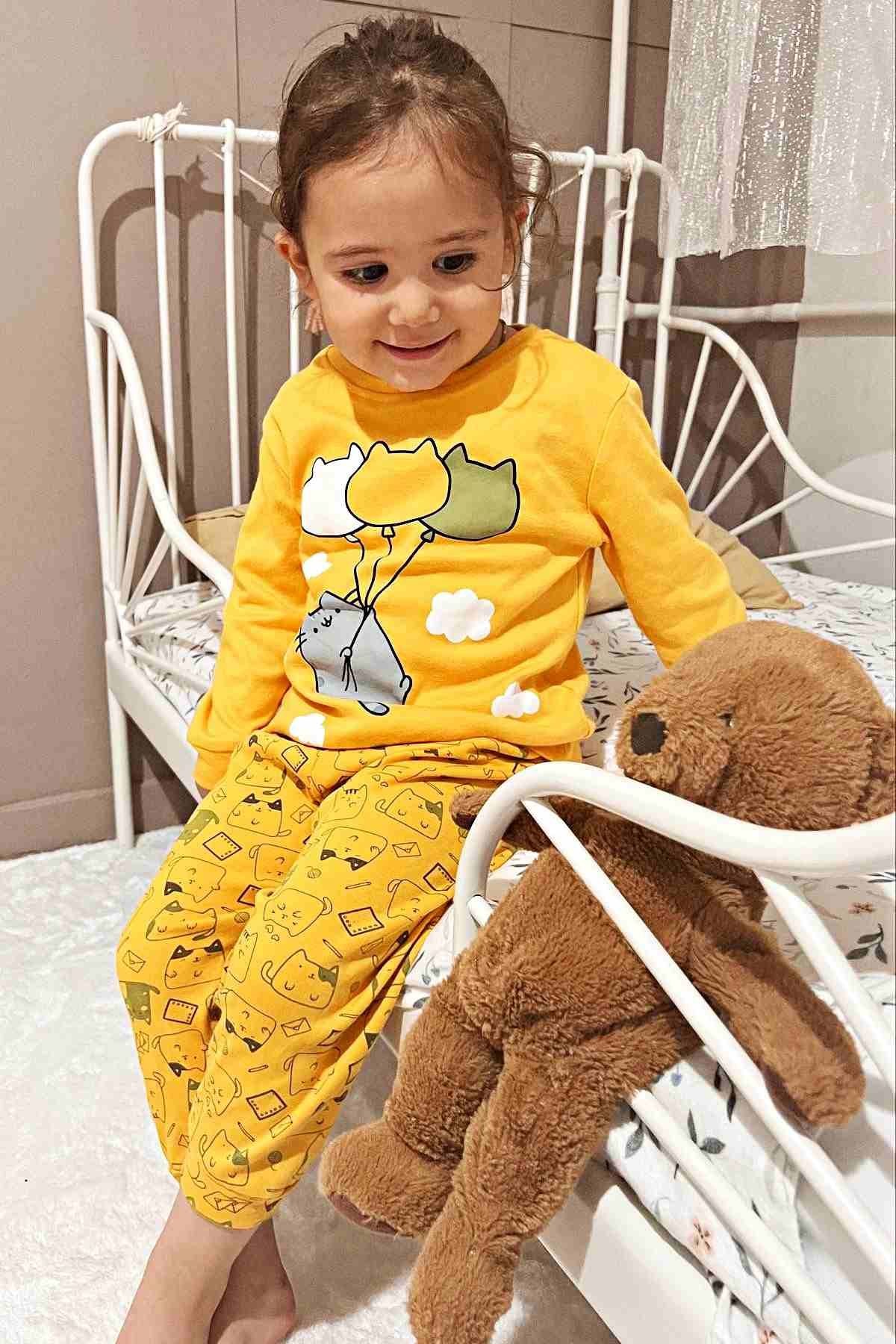 KEDİ DESEN PİJAMA TAKIMI