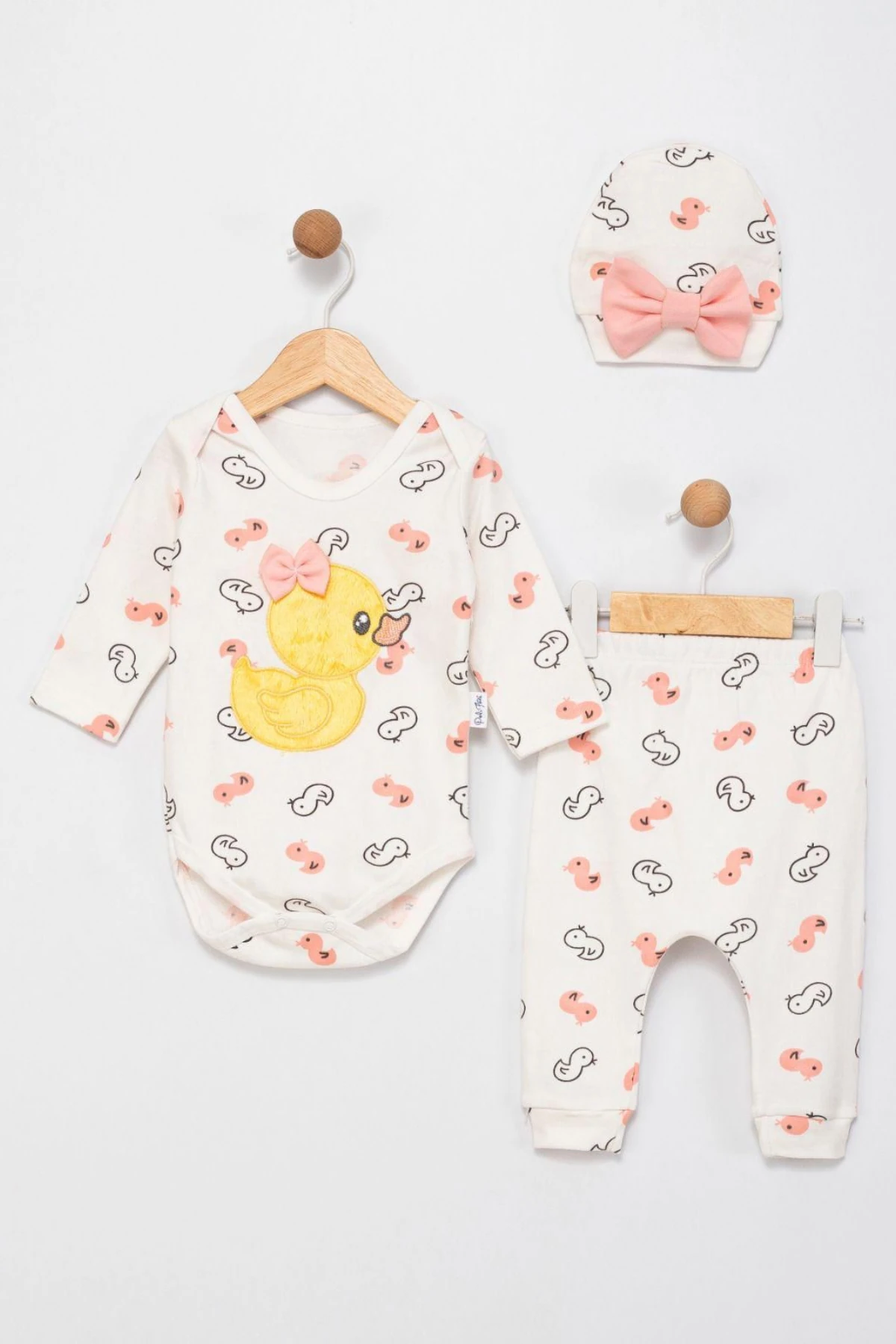 EKRU SOMON KUĞU NAKIŞLI KIZ BEBEK ŞAPKALI KIZ ZIBIN SET