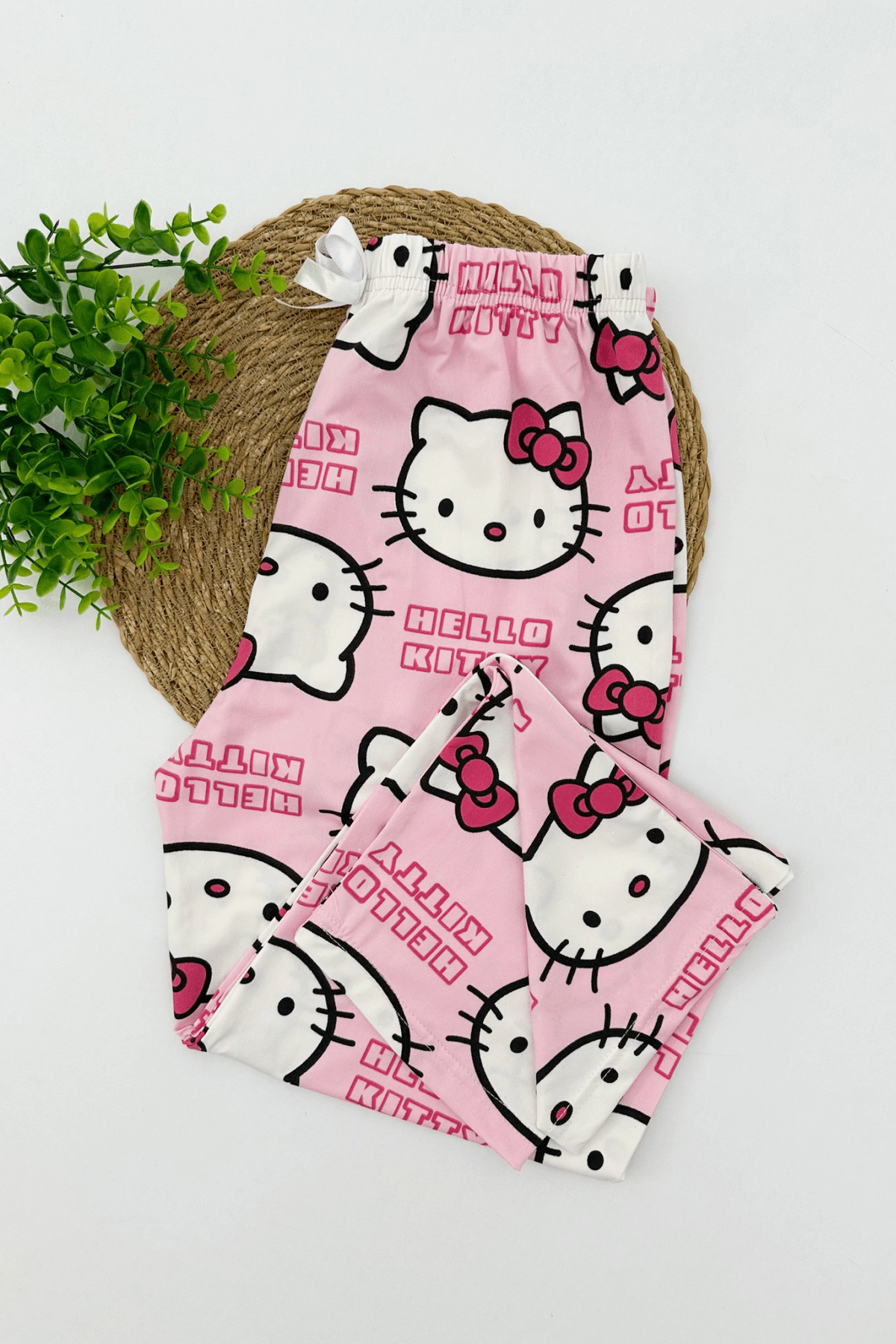 PEMBE RENK HELLO KİTTY DESEN KADIN PİJAMA ALTI