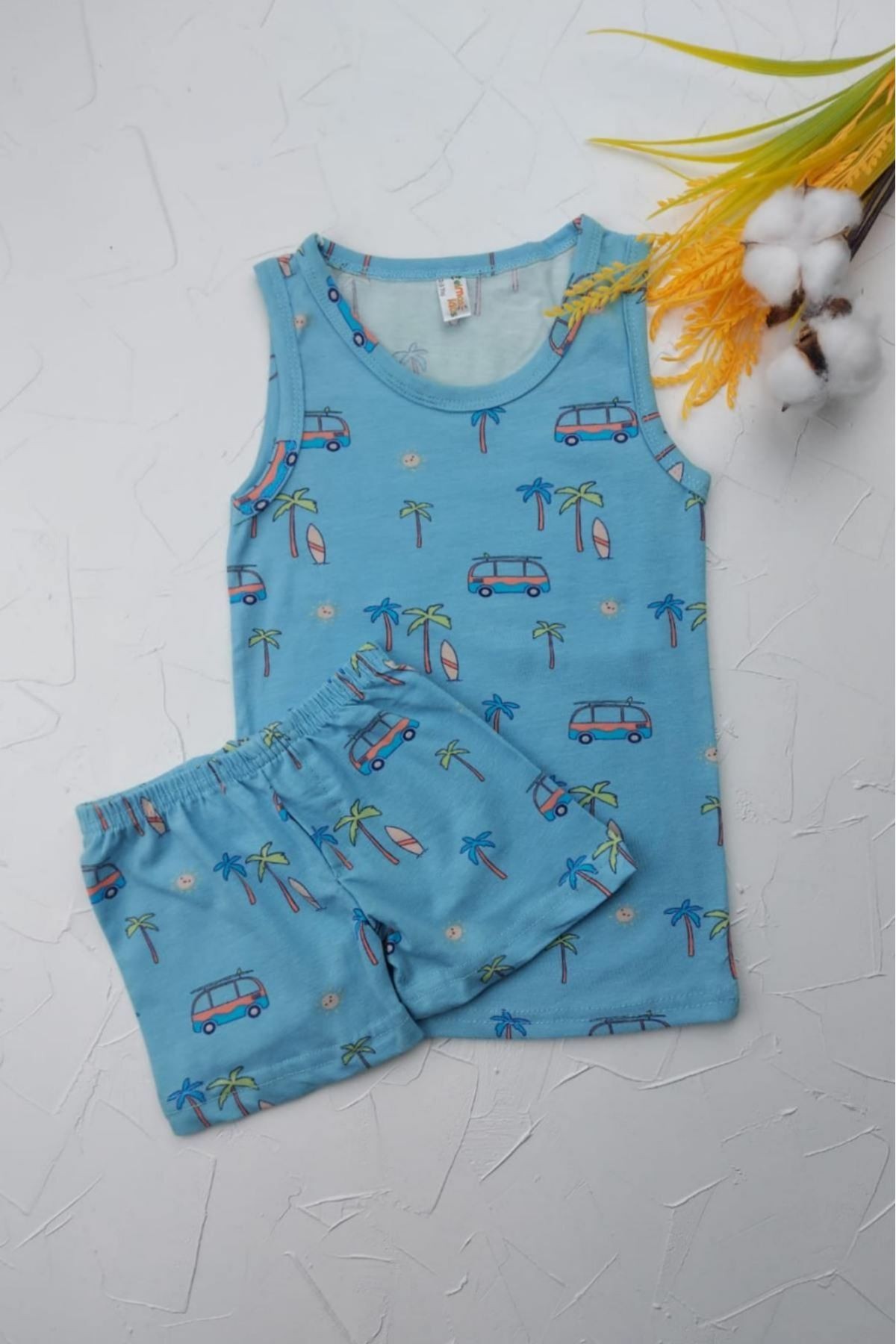 PALMİYE DESEN ATLET BOXER TAKIM