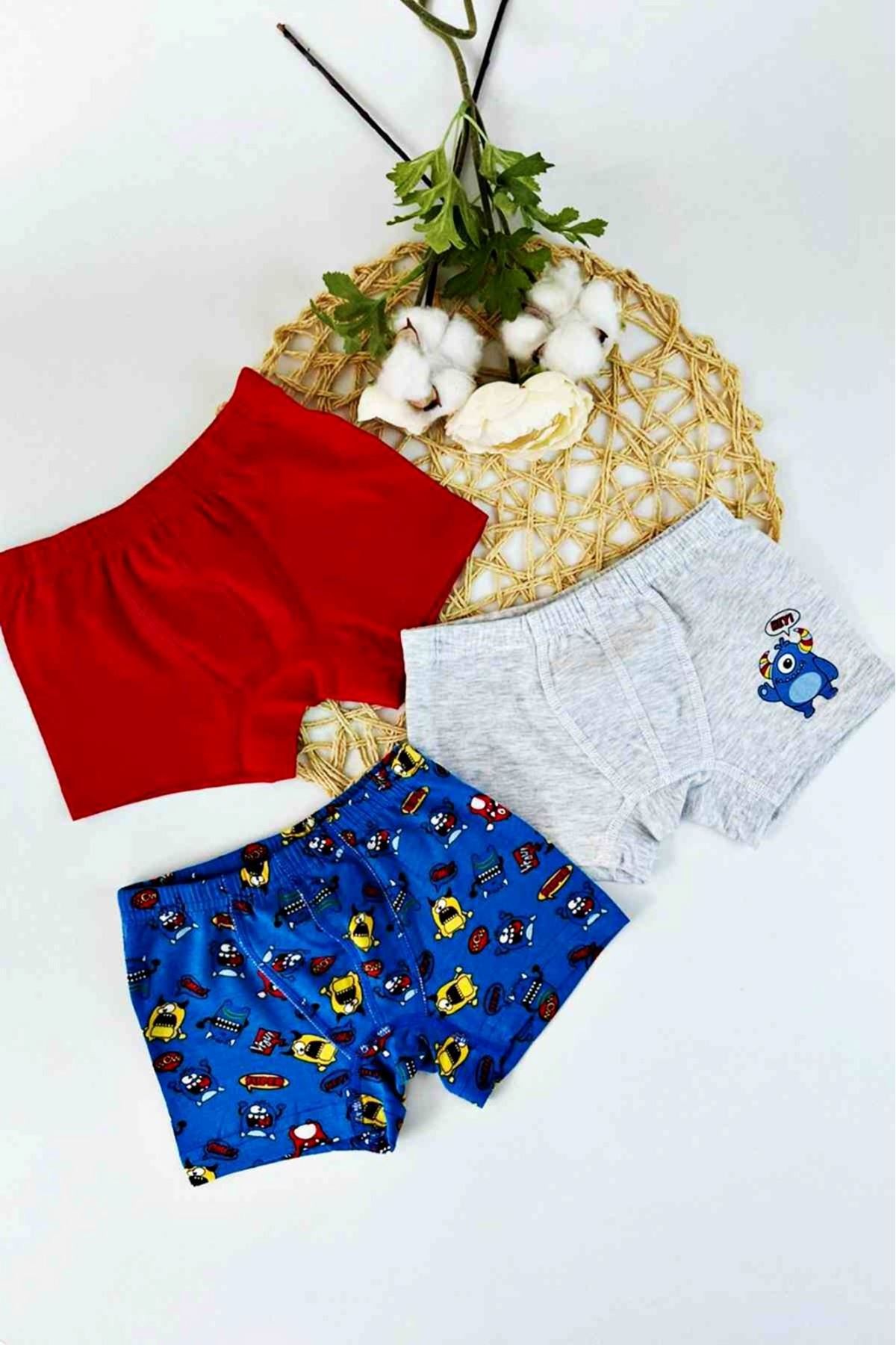 3'LÜ ERKEK ÇOCUK BOXER SET