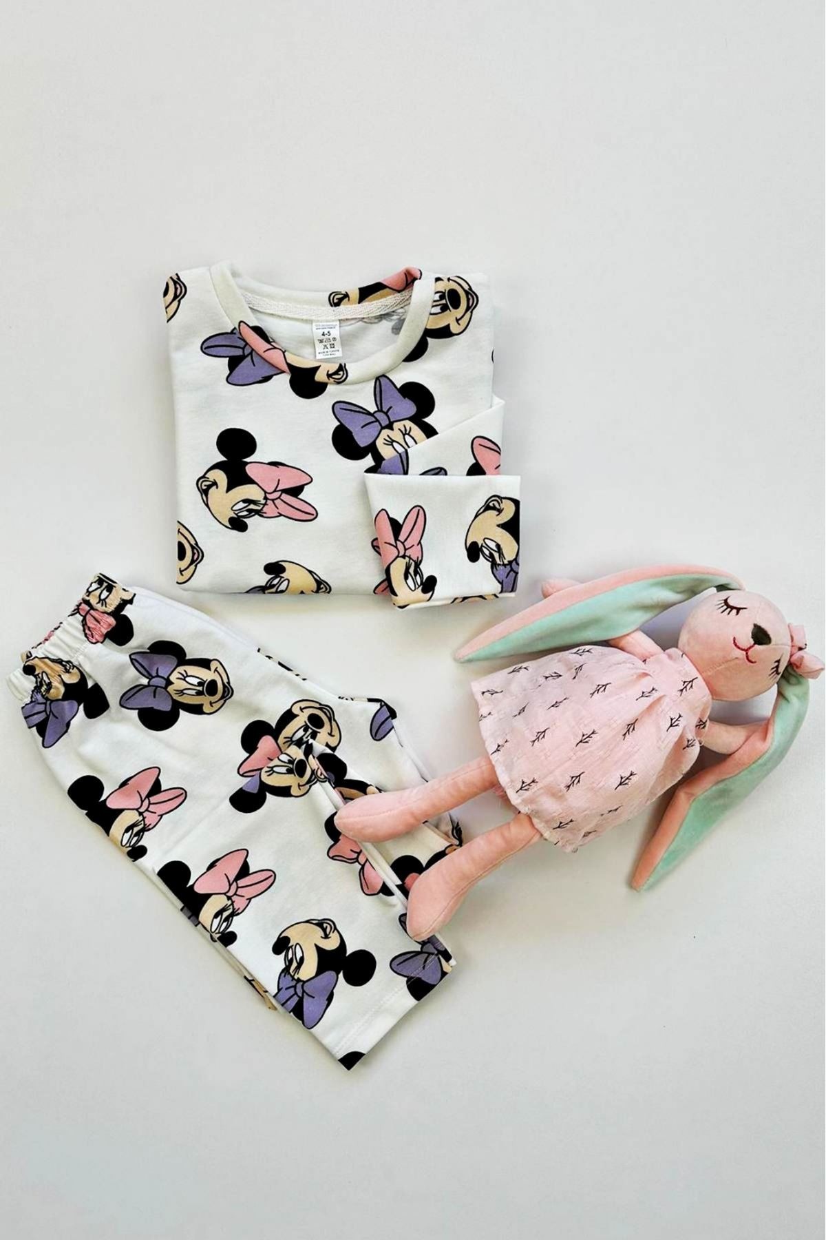 MİNNİE MOUSE DESEN KIZ PİJAMA TAKIMI