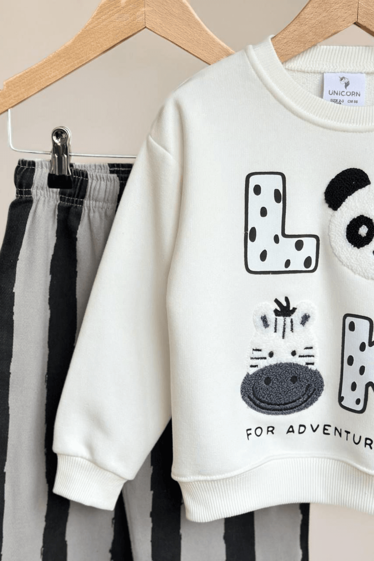 PANDA ZEBRA DESENLİ ÇOCUK EŞOFMAN TAKIMI
