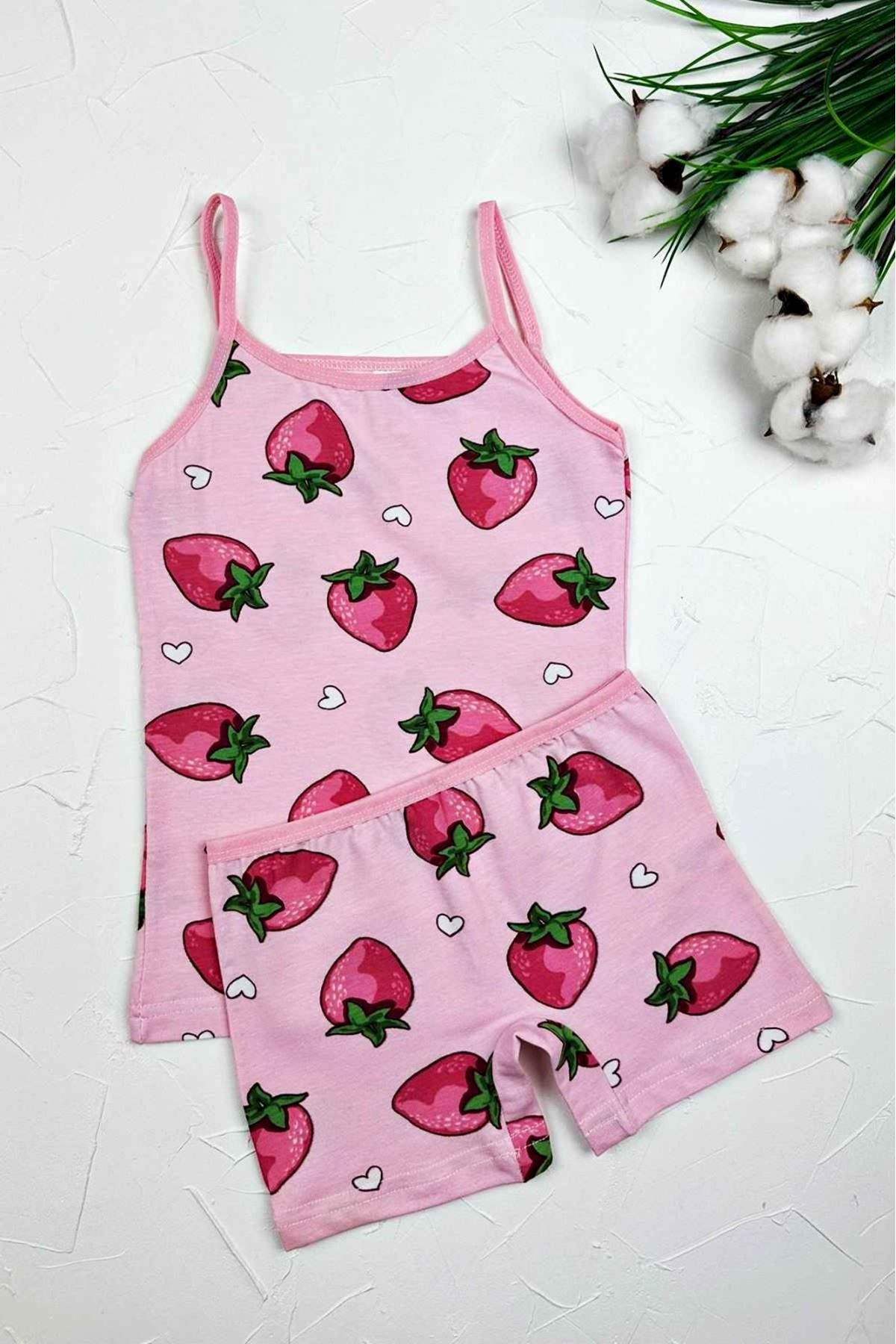 ÇİLEK DESEN ATLET BOXER TAKIM