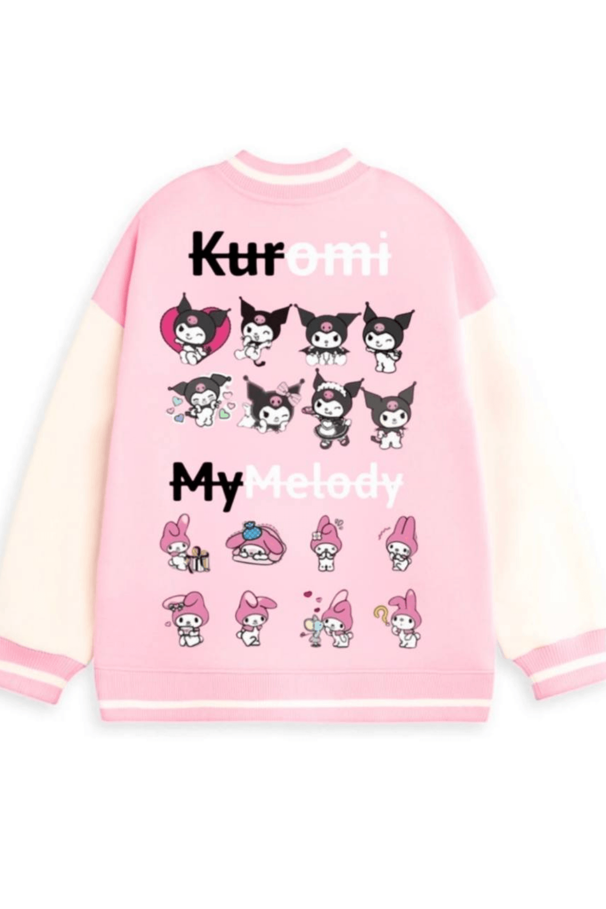 PEMBE RENK KUROMİ BASKILI KIZ ÇOCUK KOLEJ HIRKA (İÇİ ŞARDONLU )