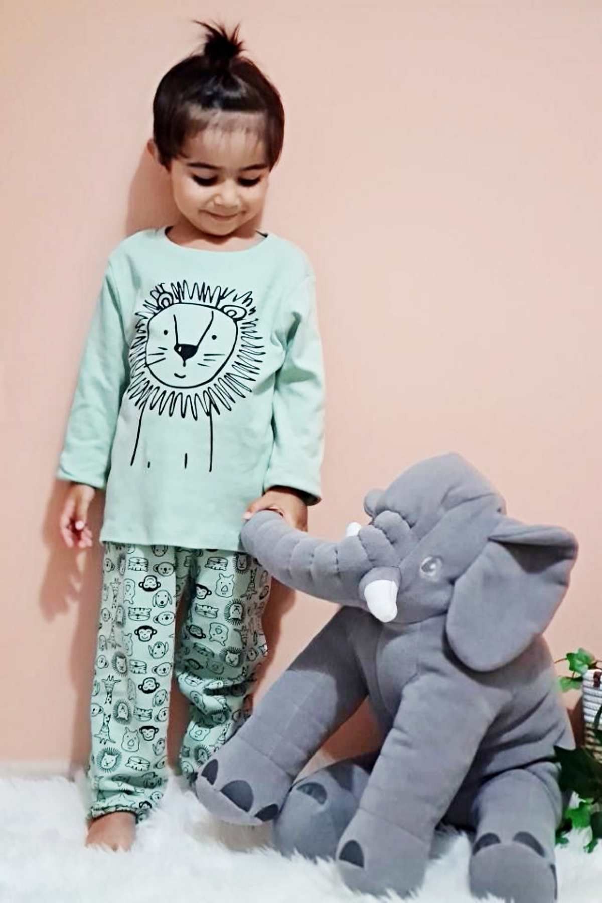 ASLAN DESEN PİJAMA TAKIMI MİNT