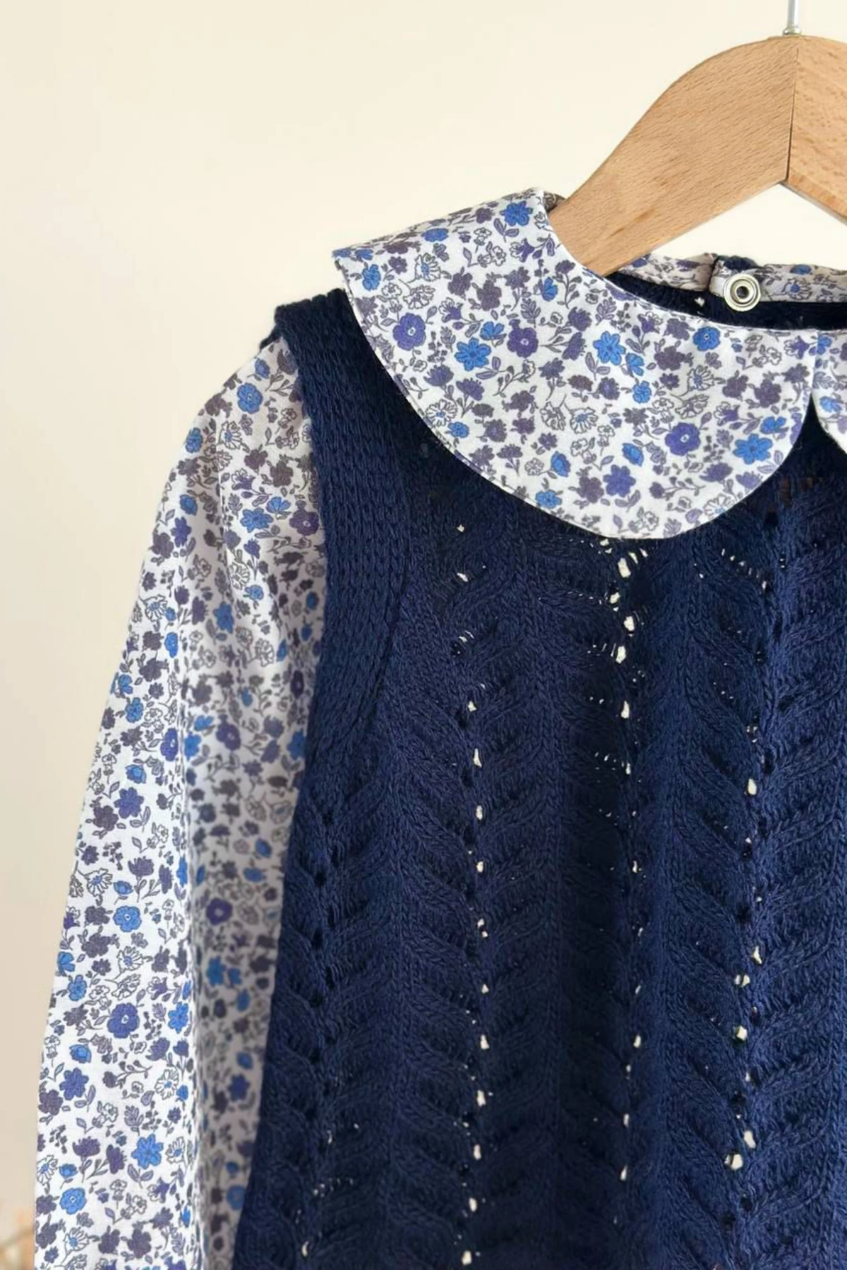 LACİVERT RENK TRİKO KUMAŞ BEBE YAKA KIZ ÇOCUK ALT ÜST TAKIM