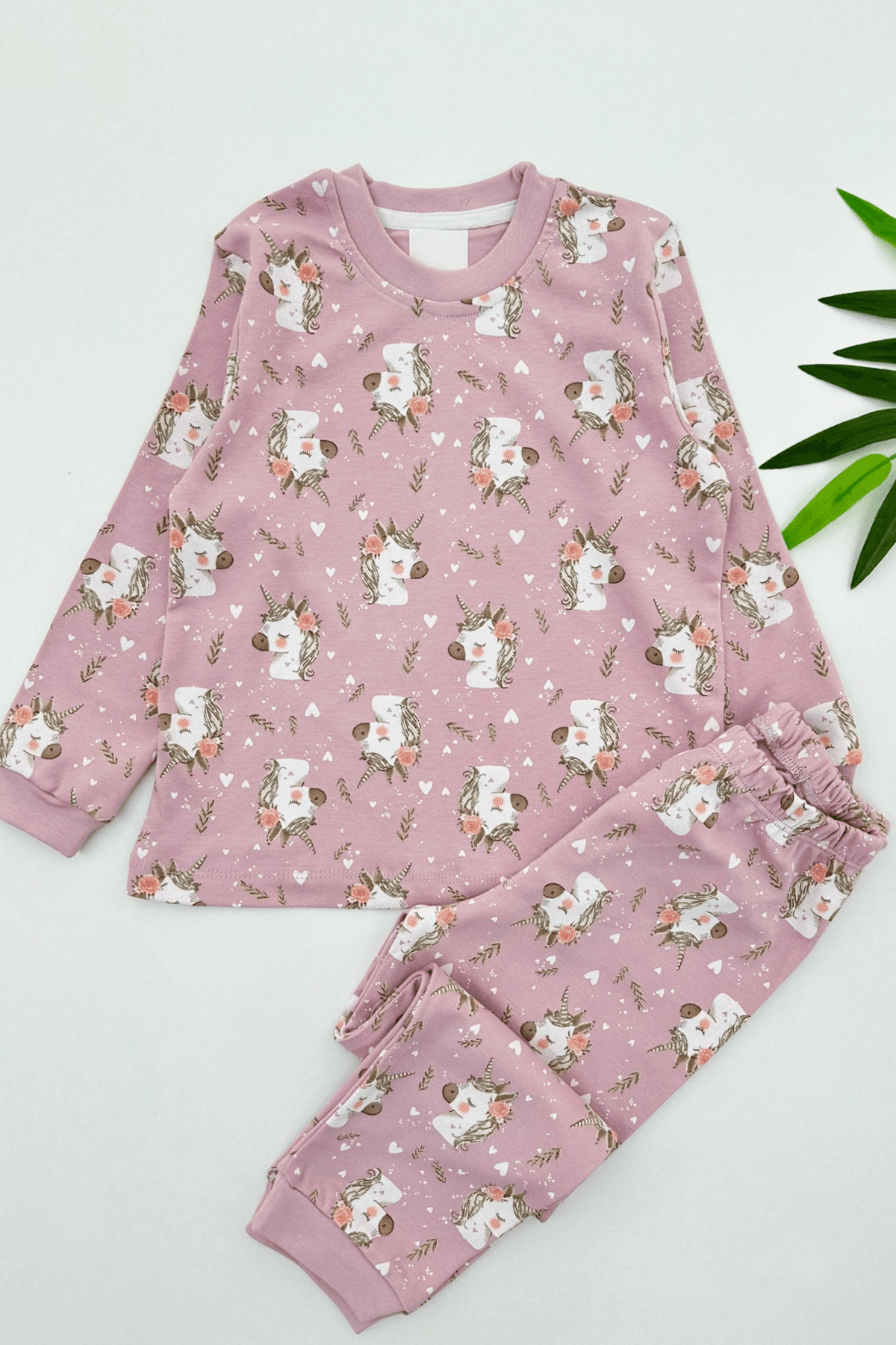 LİLA RENK UNICORN DESEN KIZ ÇOCUK PİJAMA TAKIMI