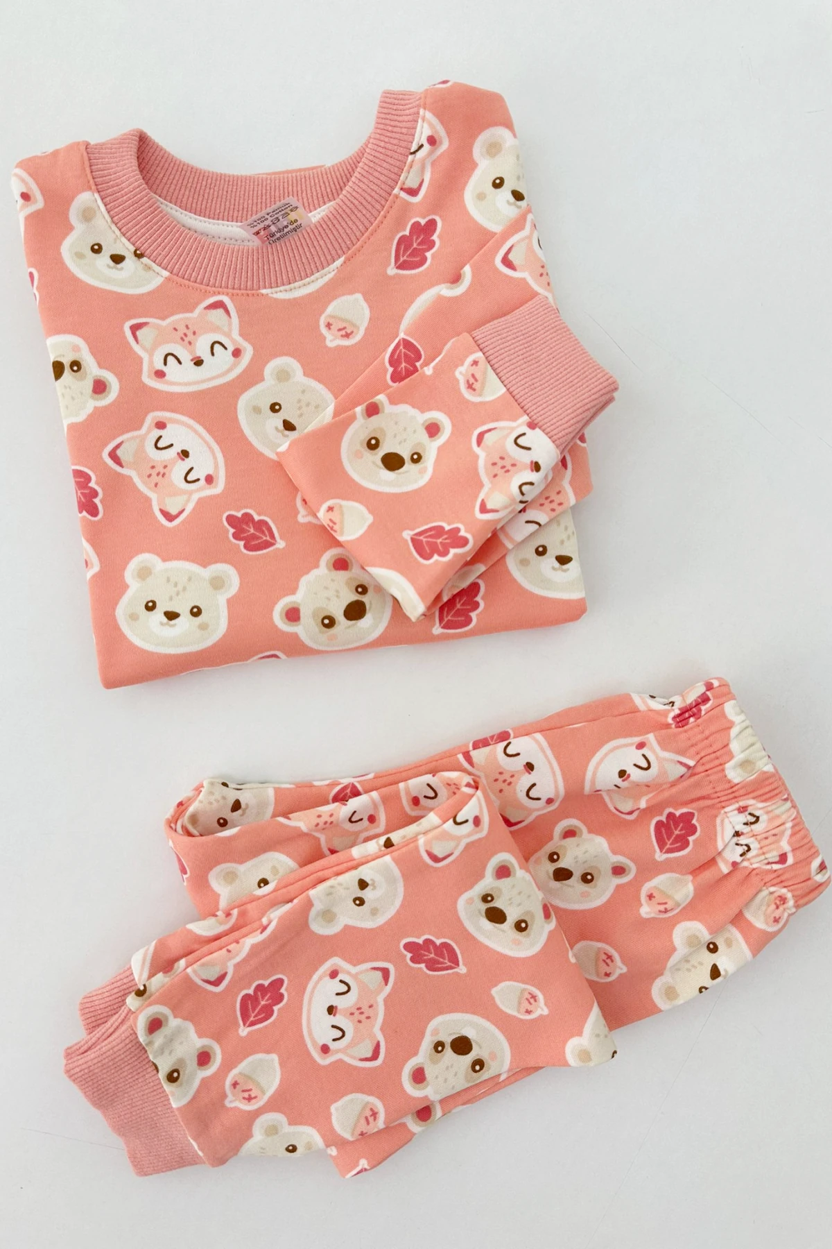 SOMON RENK AYICIK DESEN KIZ ÇOCUK PİJAMA TAKIMI